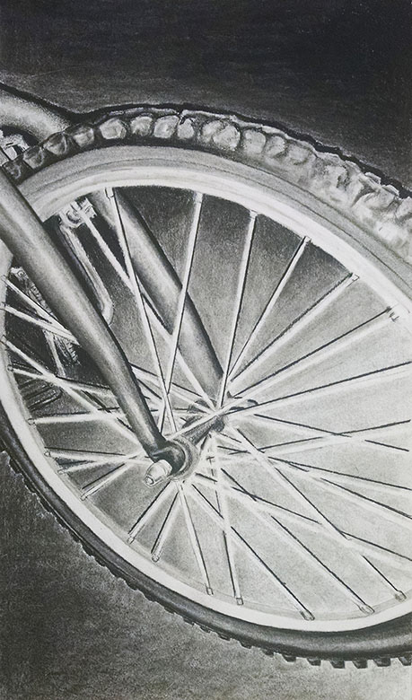 Tire Cycle, 2017, Charcoal