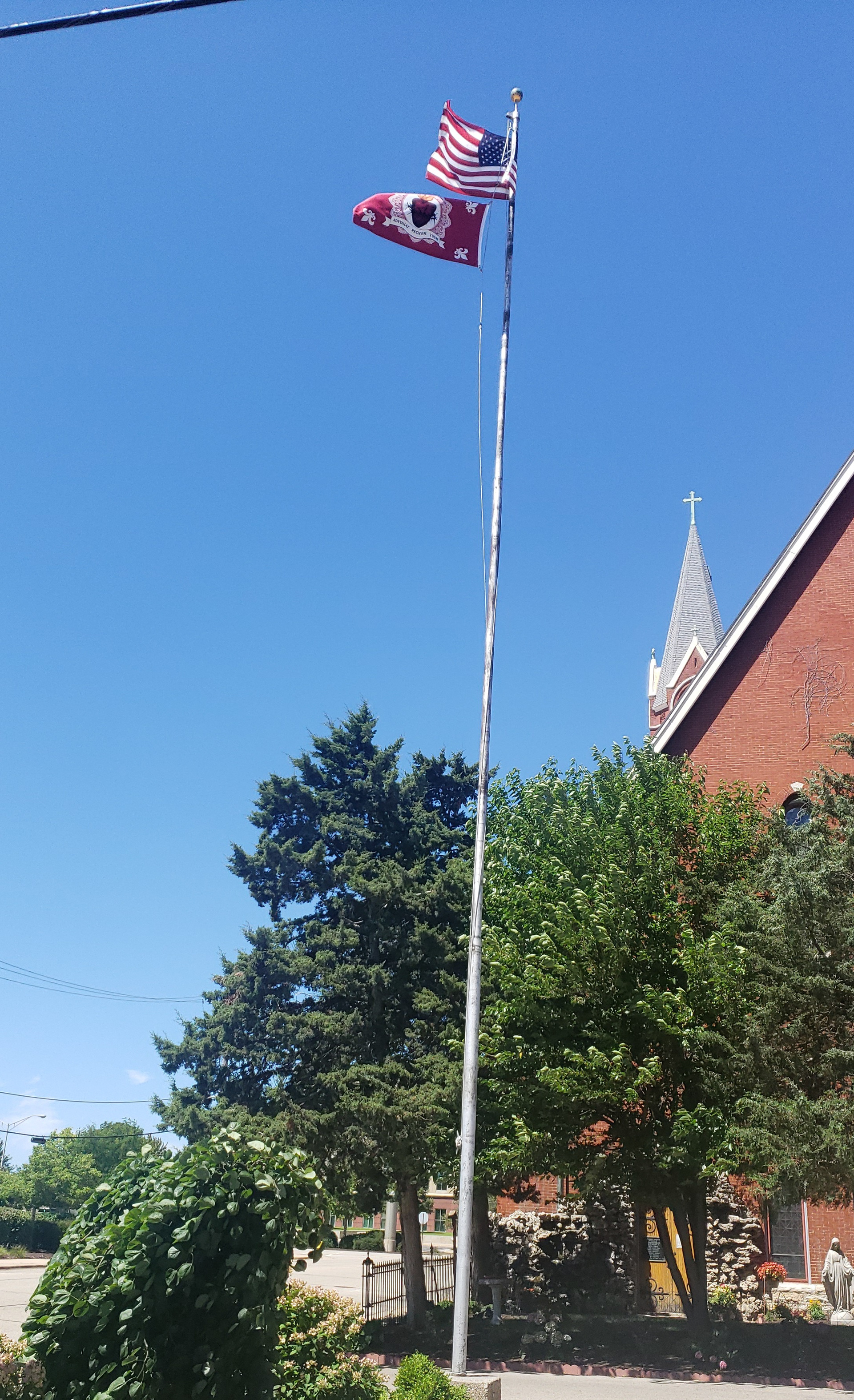 Flag at St. Mary's Oratory Rockford, IL