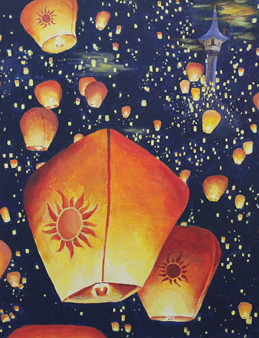 Floating Lights, 2018, Acrylic