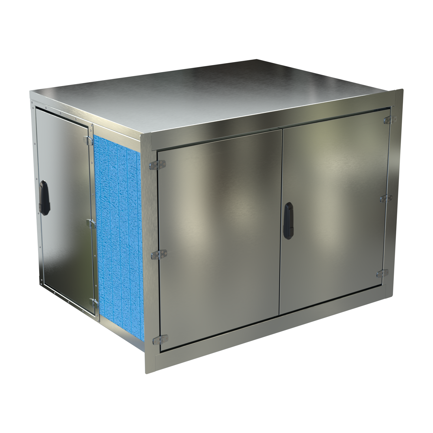Professional stainless steel bar equipment, industrial product design in SolidWorks, sheet metal steel, SolidWorks Visualize render.