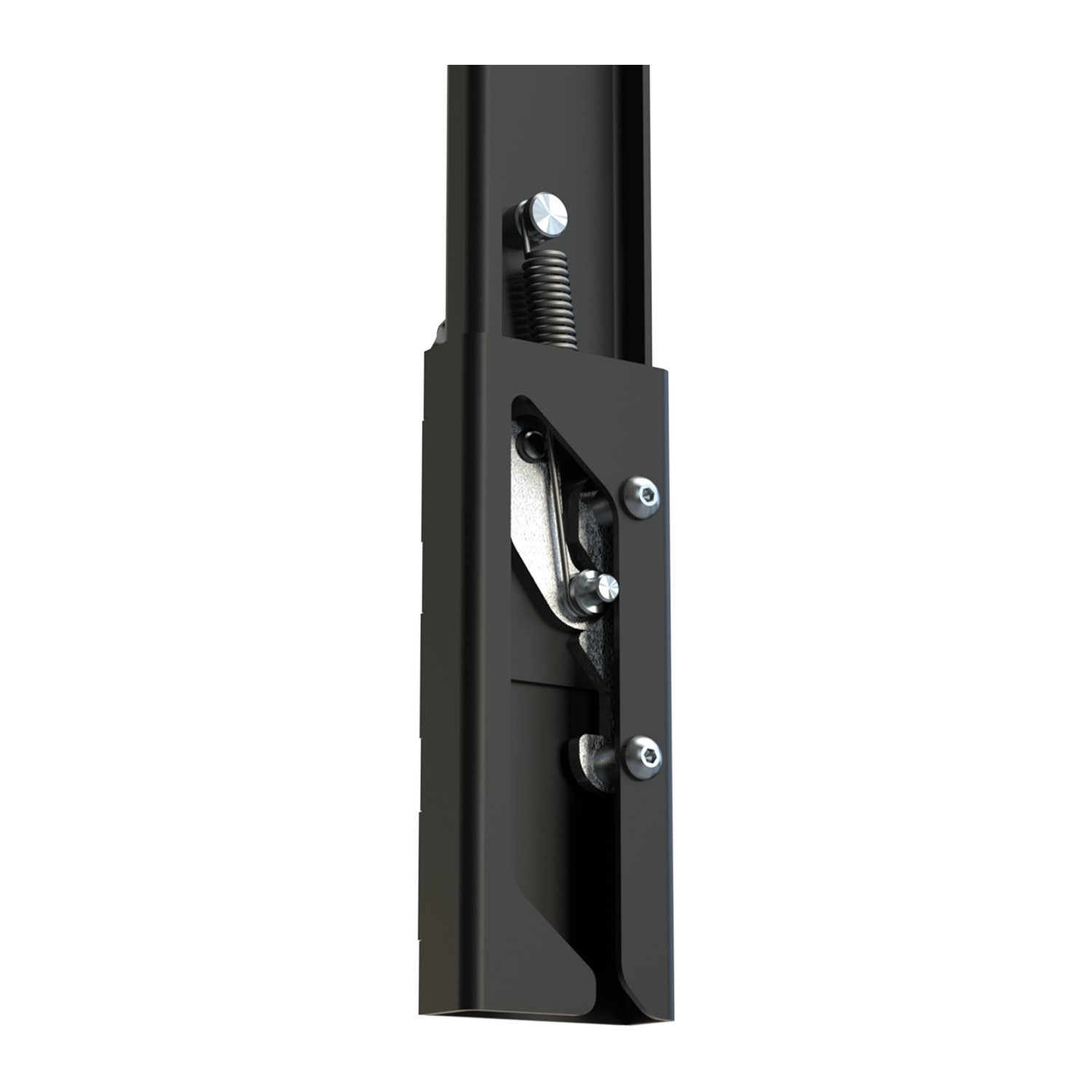 Auto-latch and unlatch hinge mechanism for controlled access to panels or enclosures, enabling hands-free opening and secure closure. Designed in SolidWorks