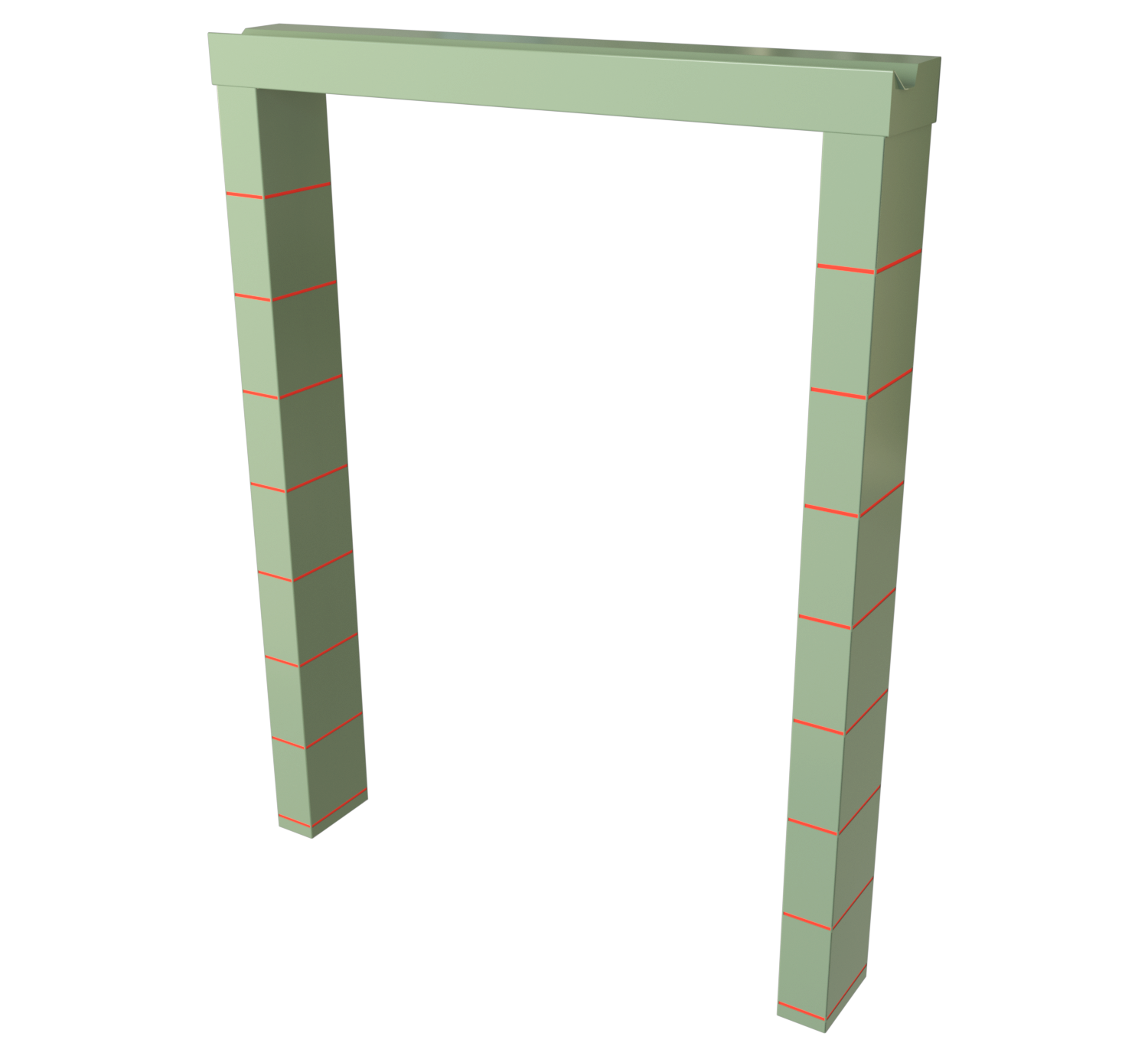 TETSU TORII steel portal structure made from durable steel sheet metal designed in SolidWorks and rendered with SolidWorks Visualize for architectural and industrial applications