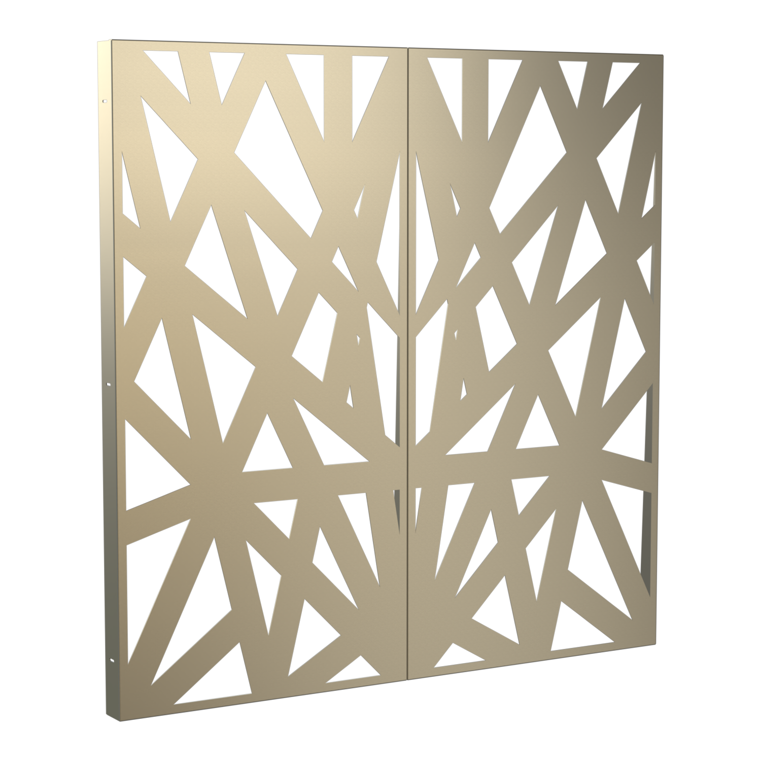 Industrial steel room divider, sheet metal design, SolidWorks Visualize render.