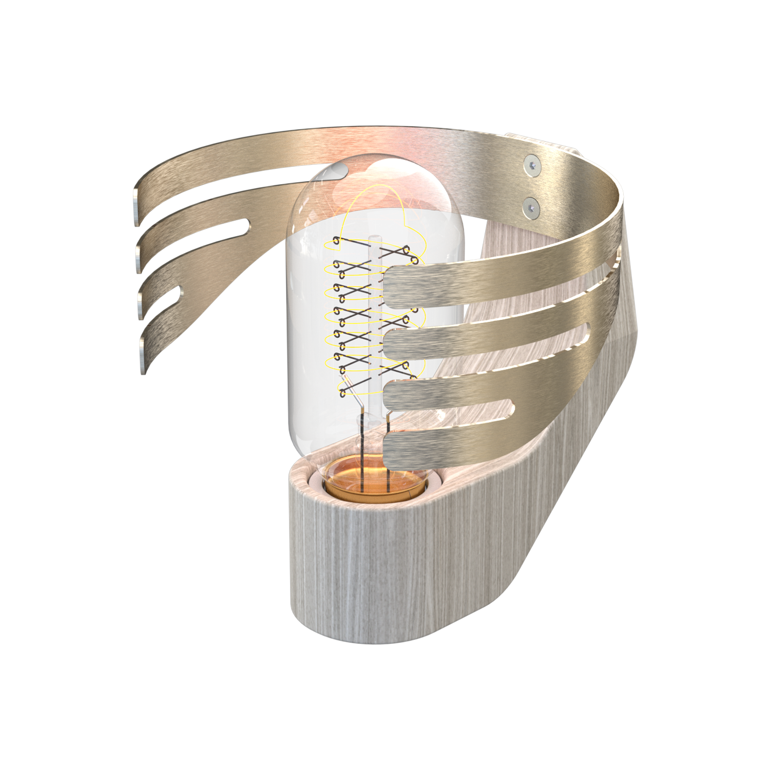 Industrial design lamp, steel sheet metal, designed in SolidWorks, SolidWorks Visualize render.