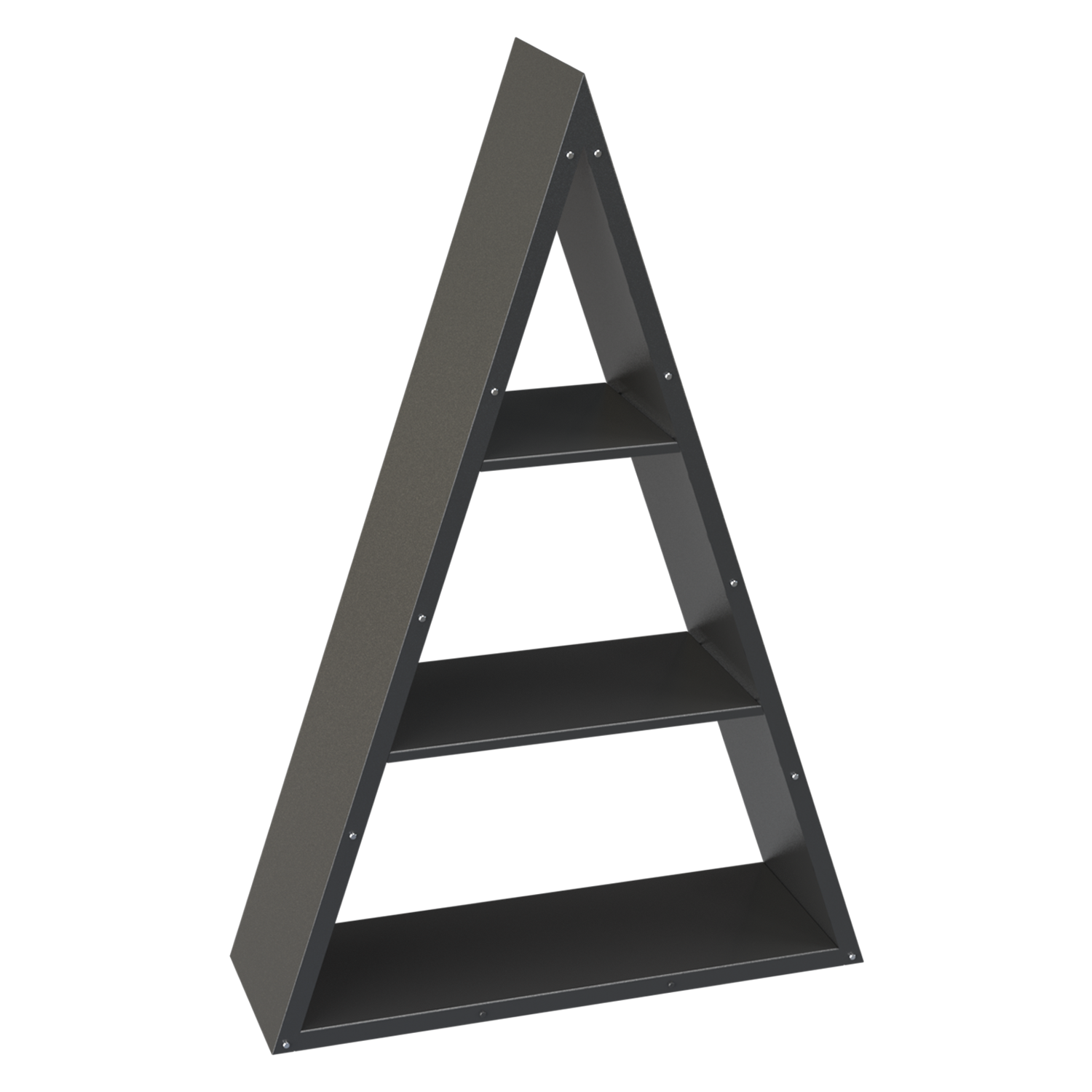 A Rack outdoor shelf made from steel sheet metal designed in SolidWorks with photorealistic render in SolidWorks Visualize