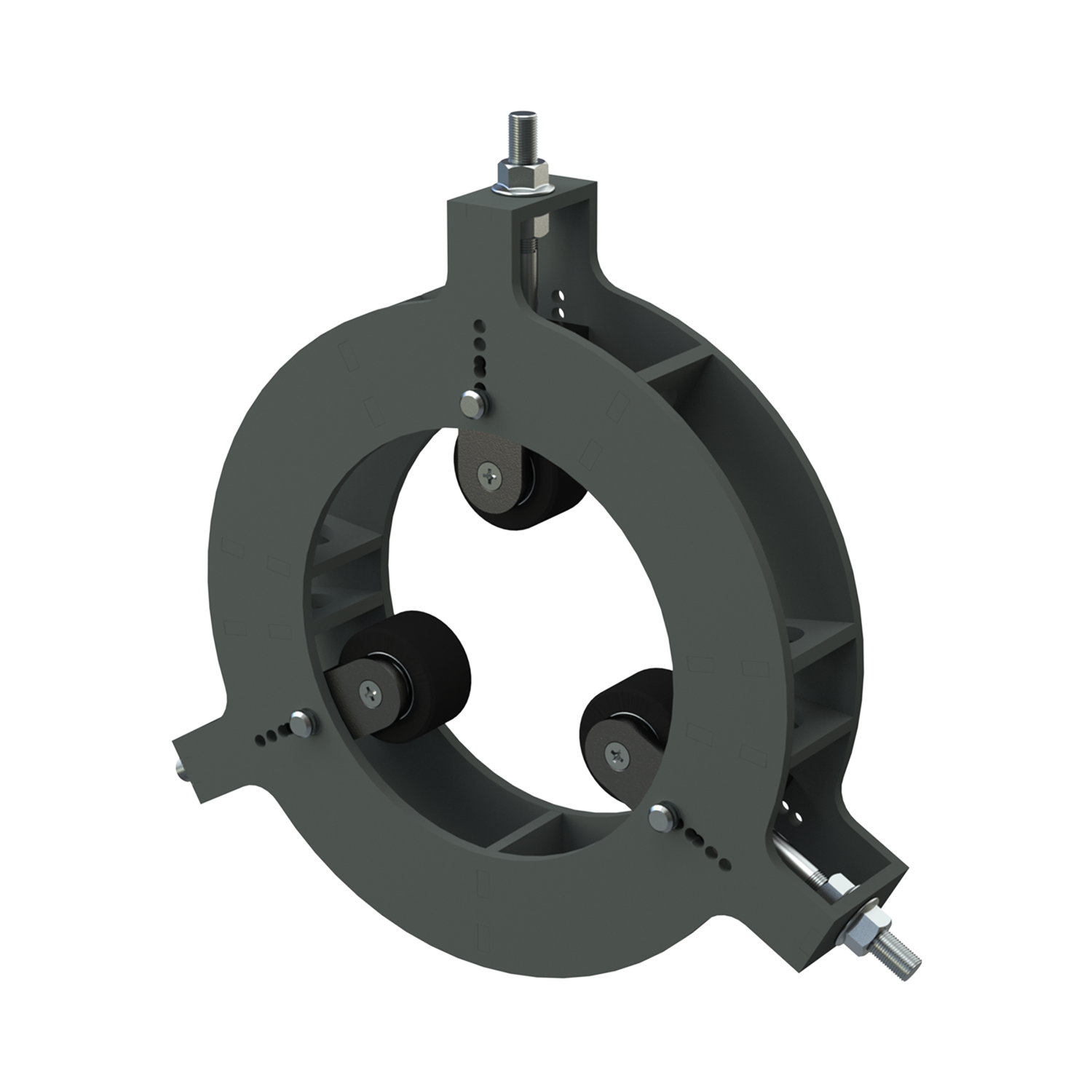 Circular clamp fixture for centering and holding pipes during welding or machining operations