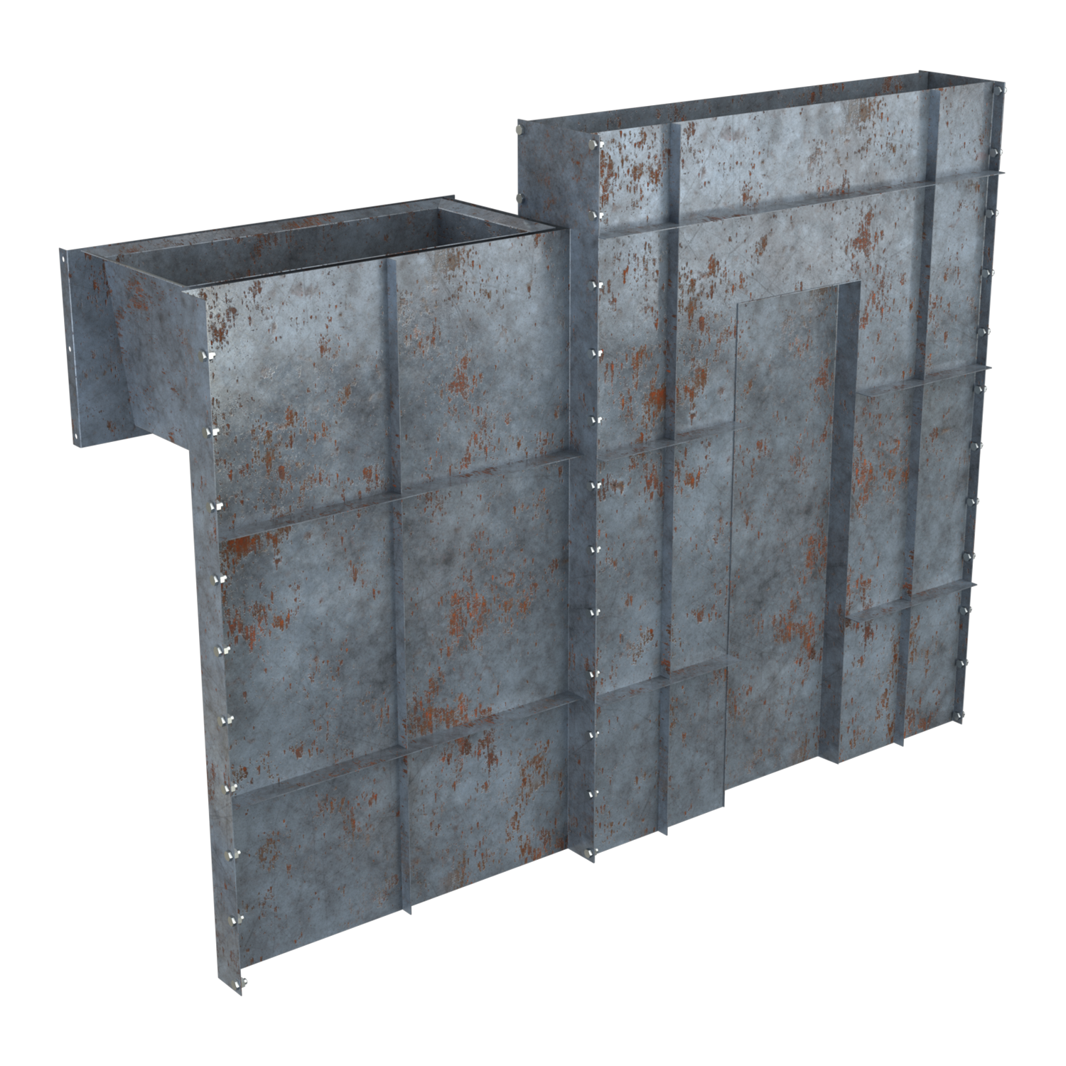 Modular steel formwork system for in-situ concrete fencing, allowing fast assembly and repeatable casting of linear fence segments. Designed in SolidWorks