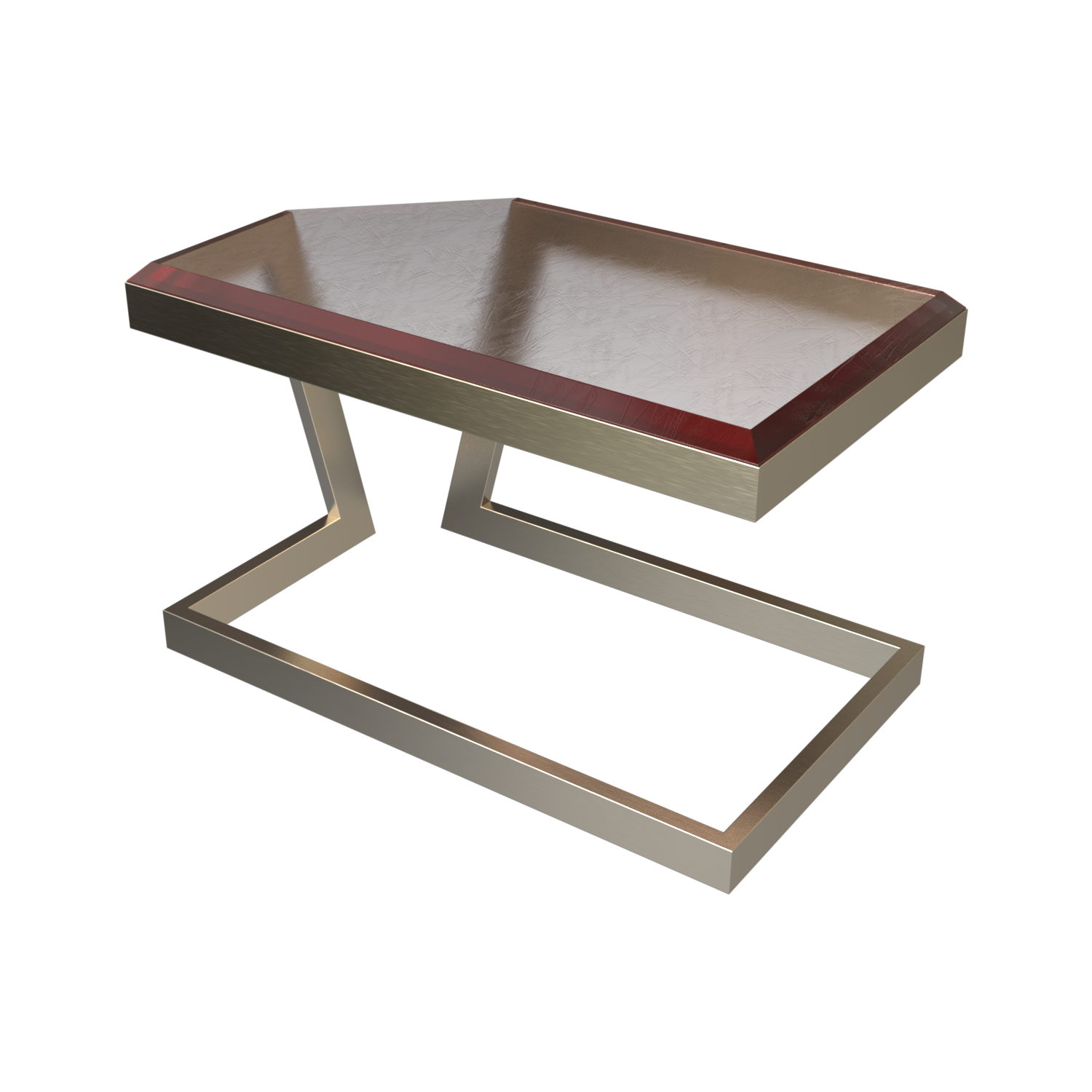SKULPT RUBY coffee table, industrial steel sheet metal product design, SolidWorks Visualize render.