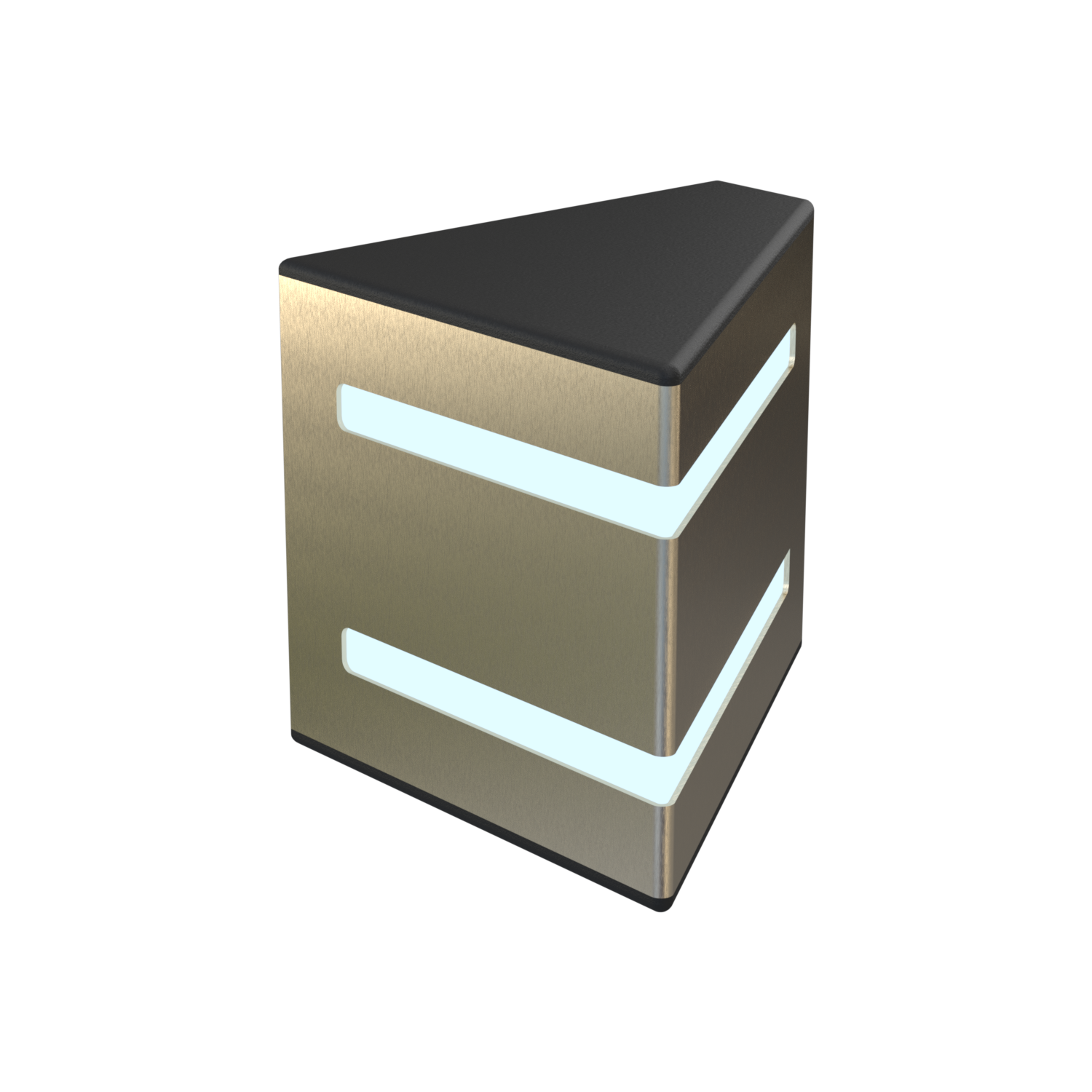 Industrial design lamp, steel sheet metal, designed in SolidWorks, SolidWorks Visualize render.