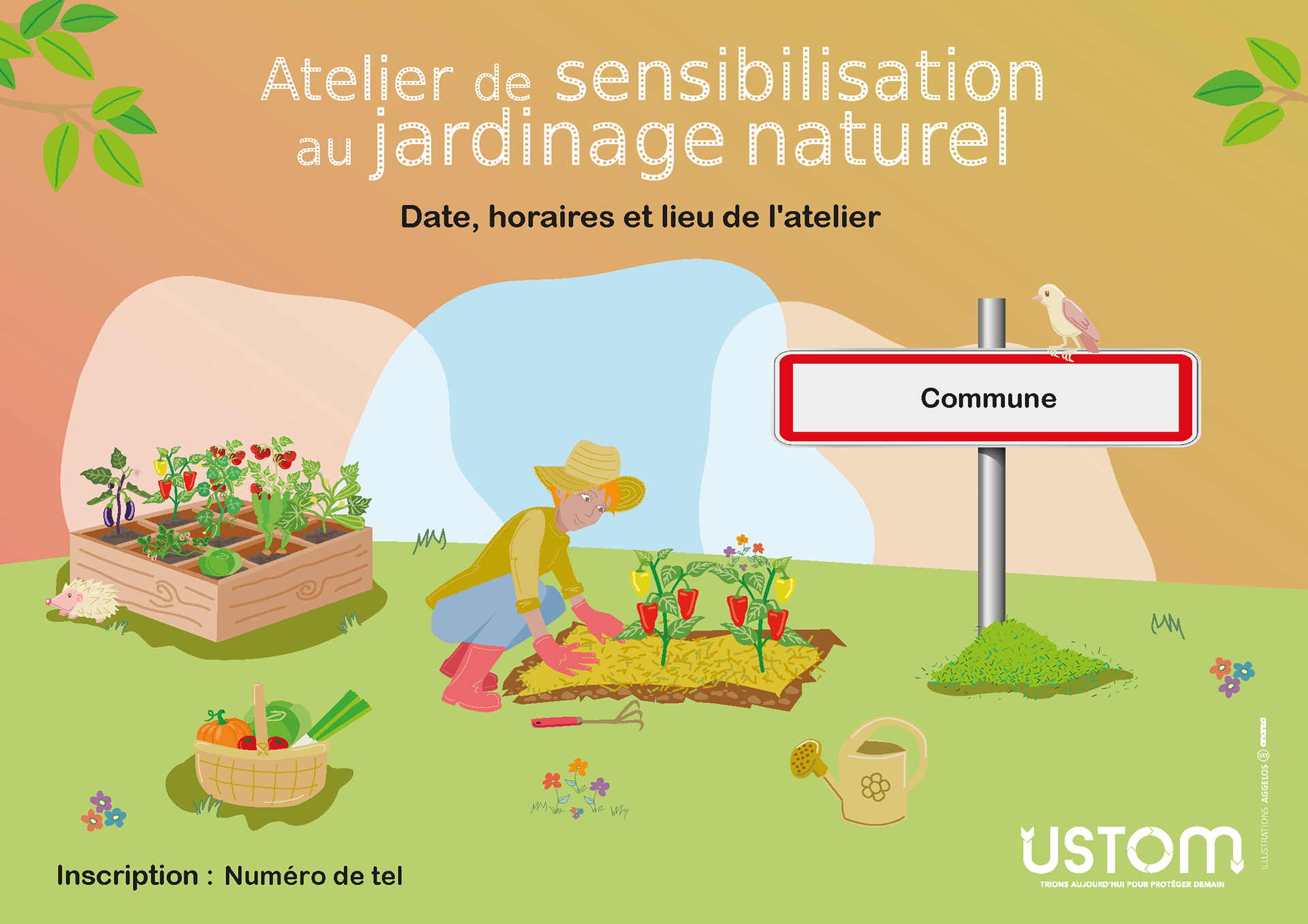 Affiche à remplir pour la promotion des ateliers de jardinage naturels