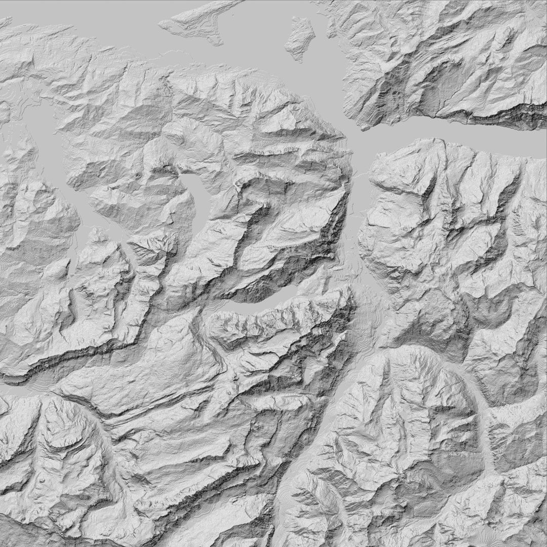 Heightmap in "hillshade" format