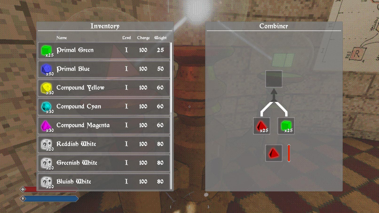Inventory & crafting UI