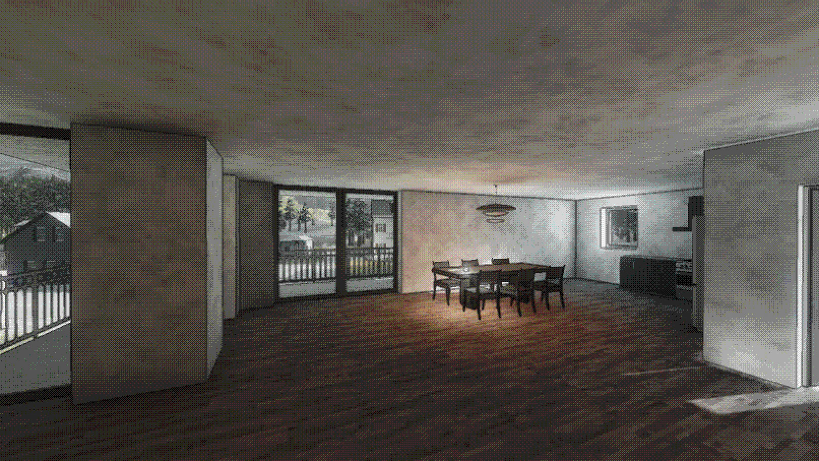 Living room with the mysterious note
