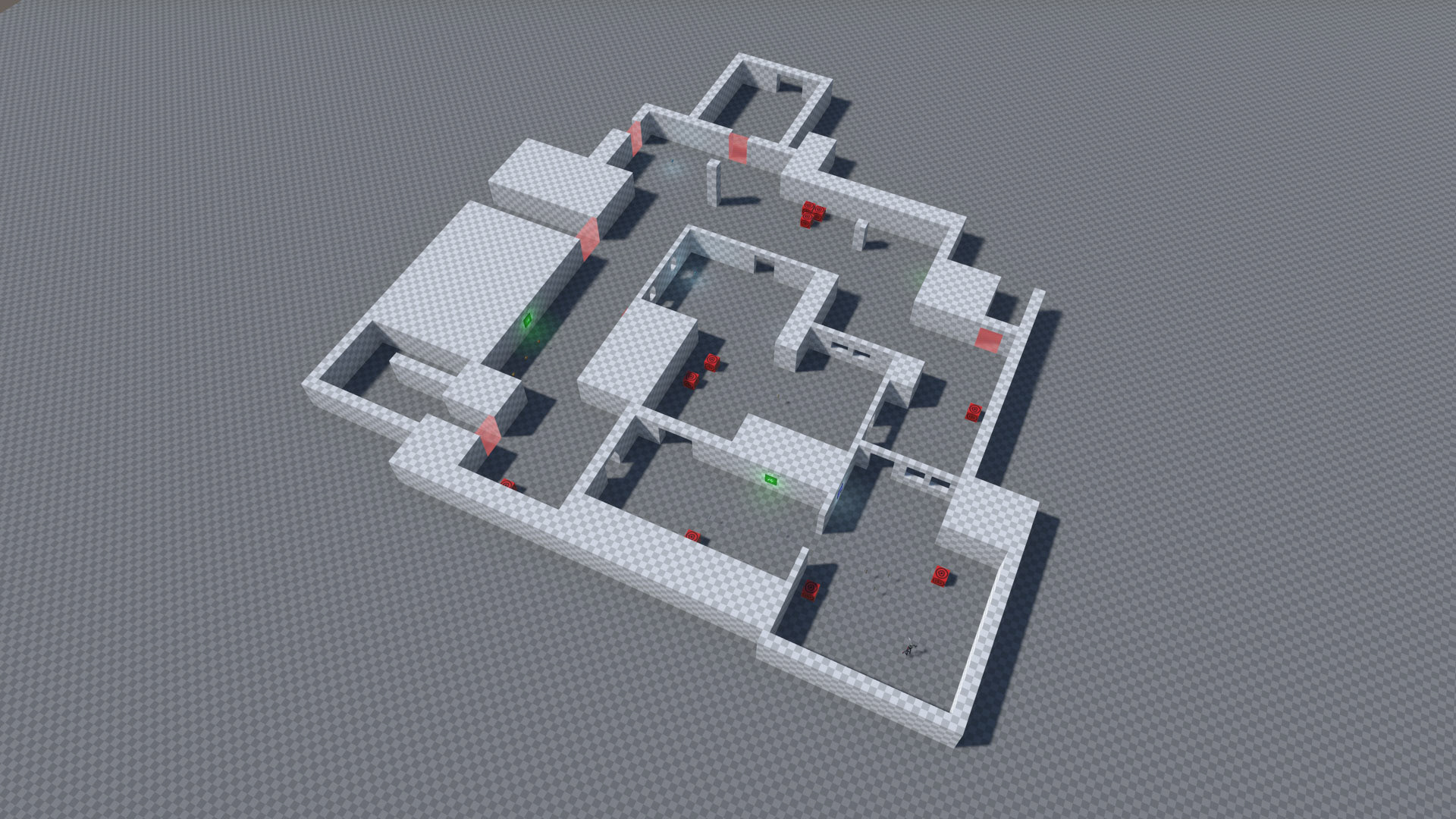 Overview of the grayboxed level