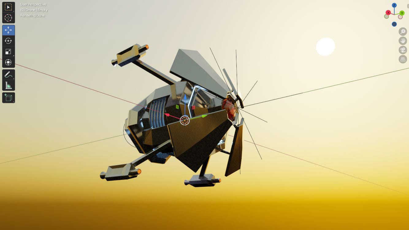 Detail shot of a surveillance drone