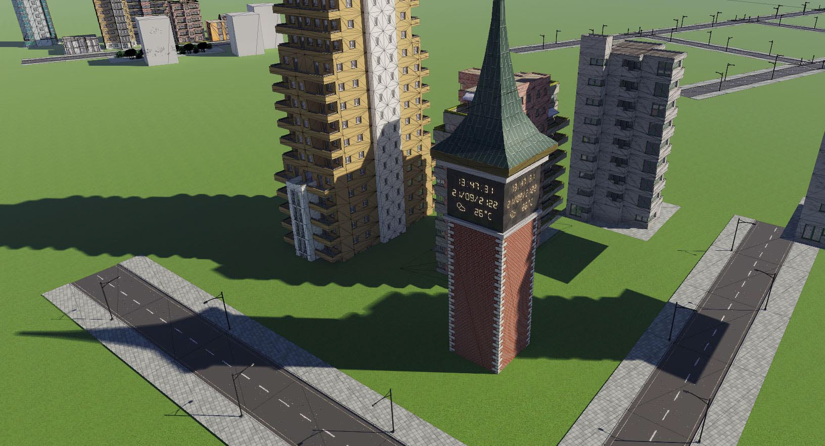 Set piece for the tower shot