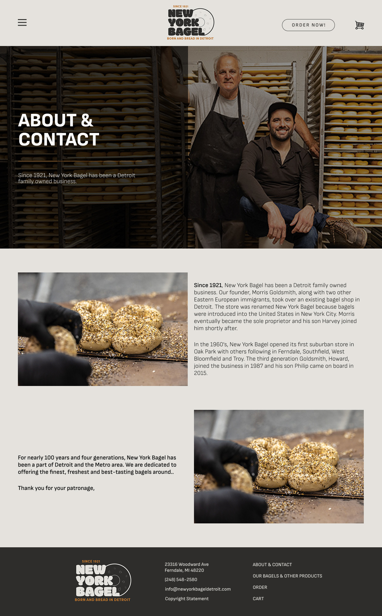 Desktop About & Contact Page
