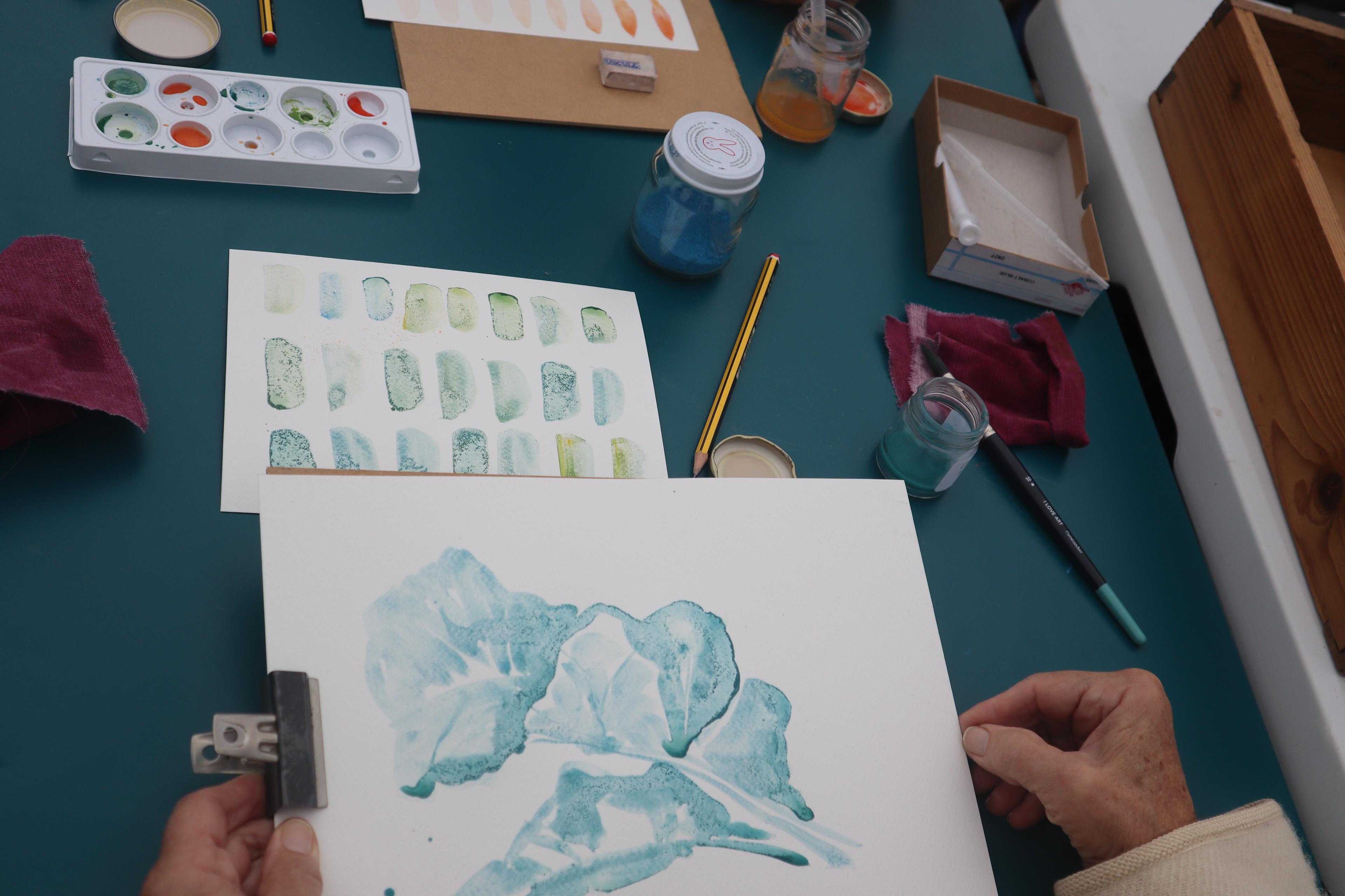 Illustration et aquarelle au jardin