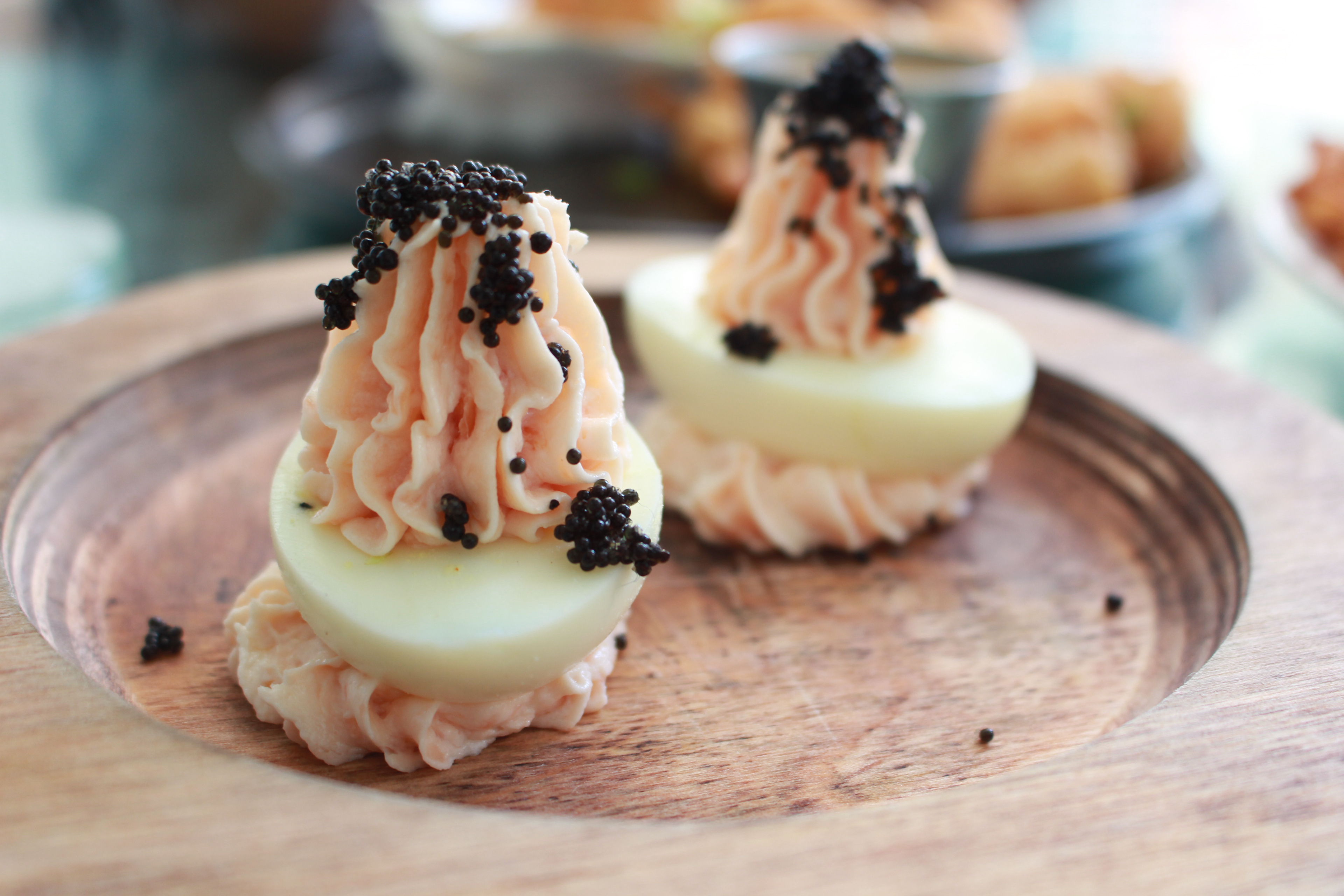 Salmon deviled eggs 