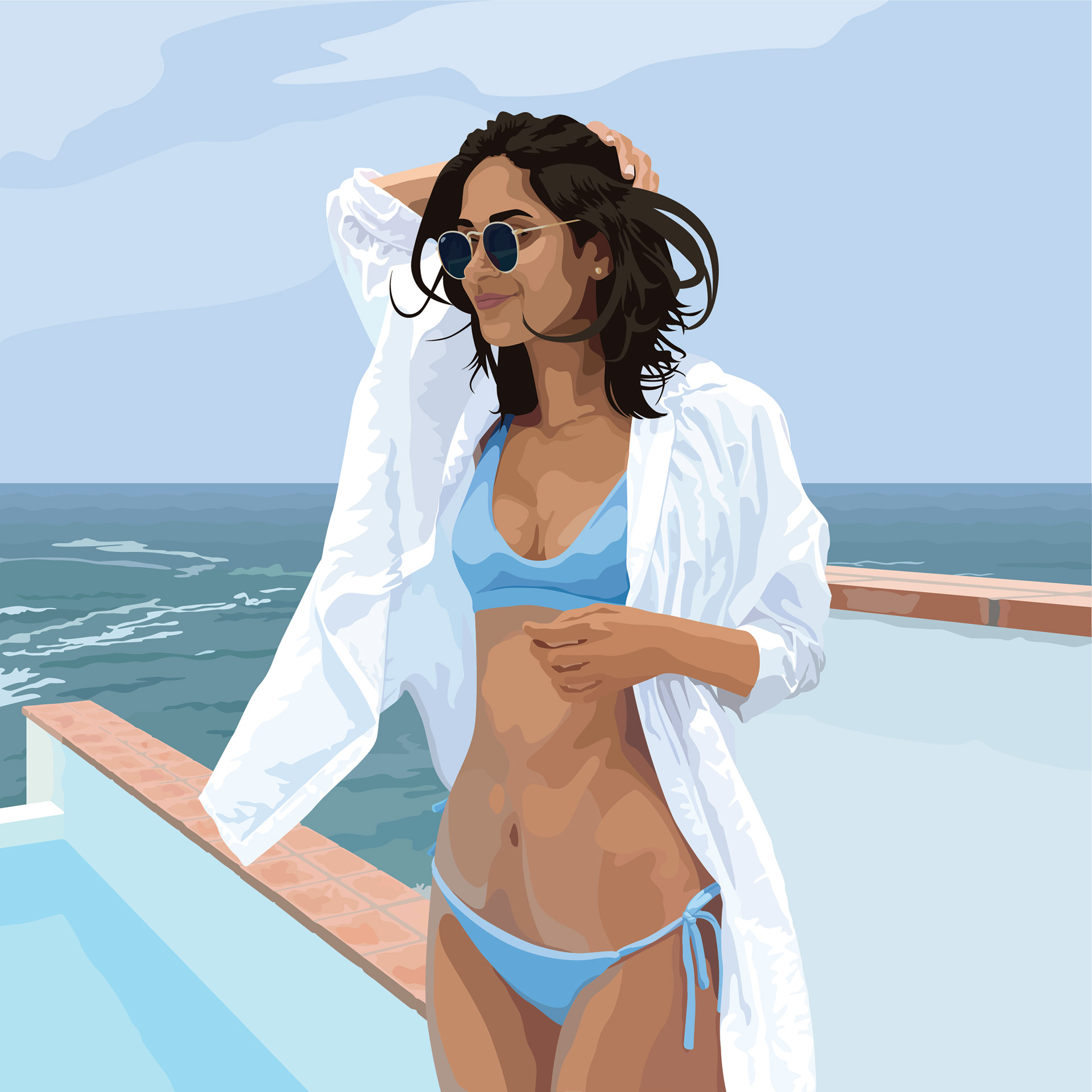 Girl vector portrait