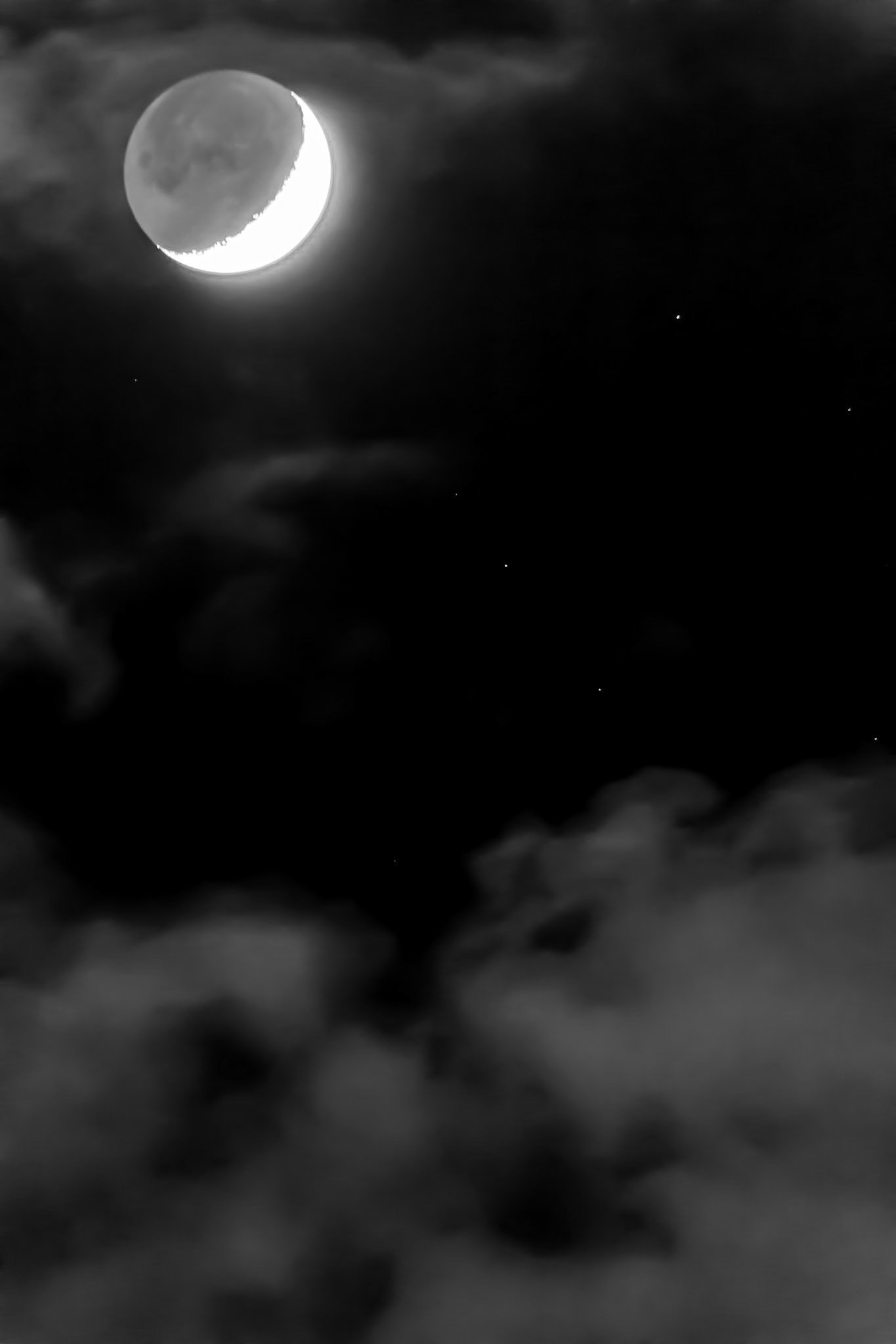 Black and White crescent moon