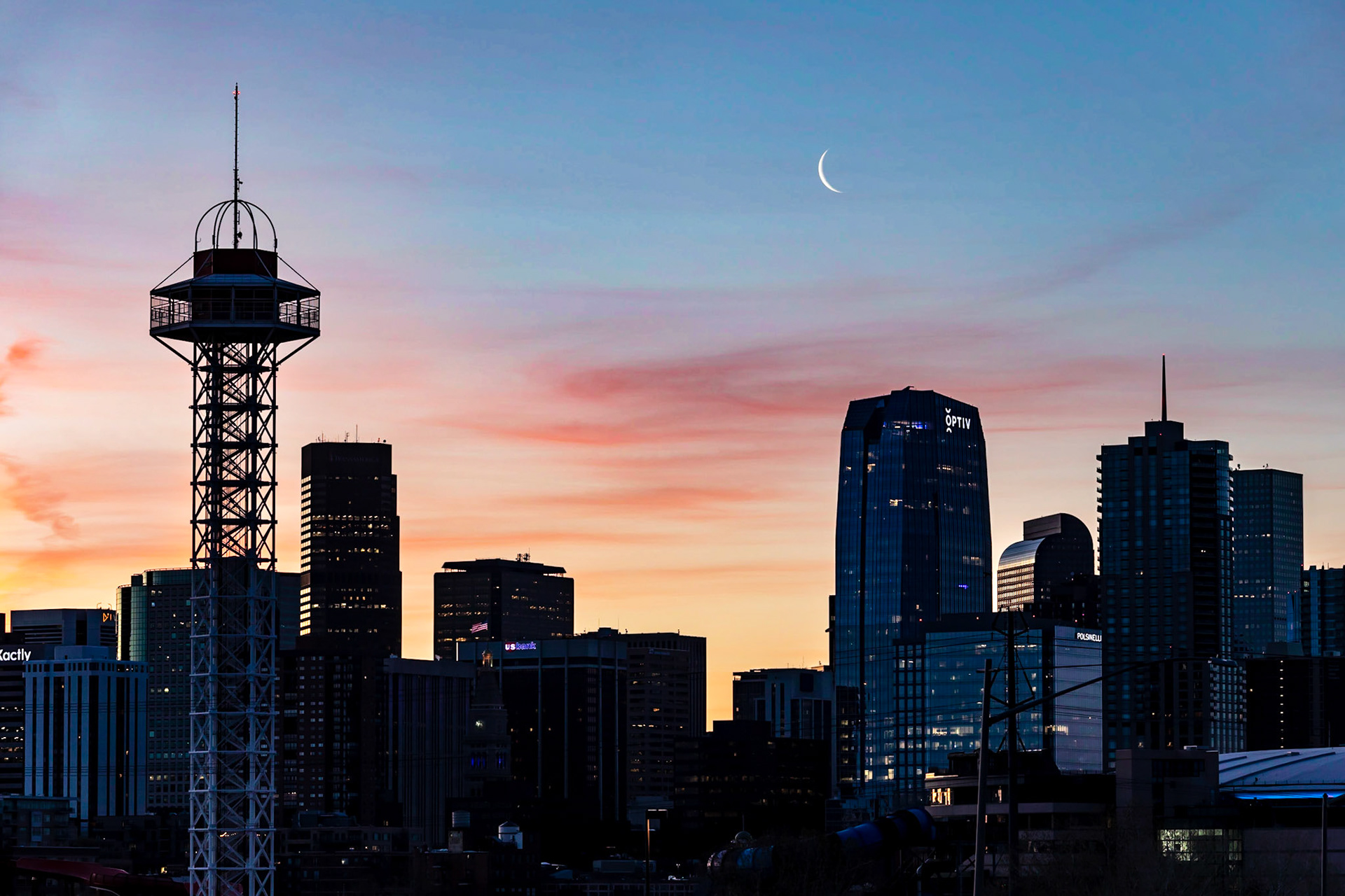 Downtown Denver Elitch crescent moon