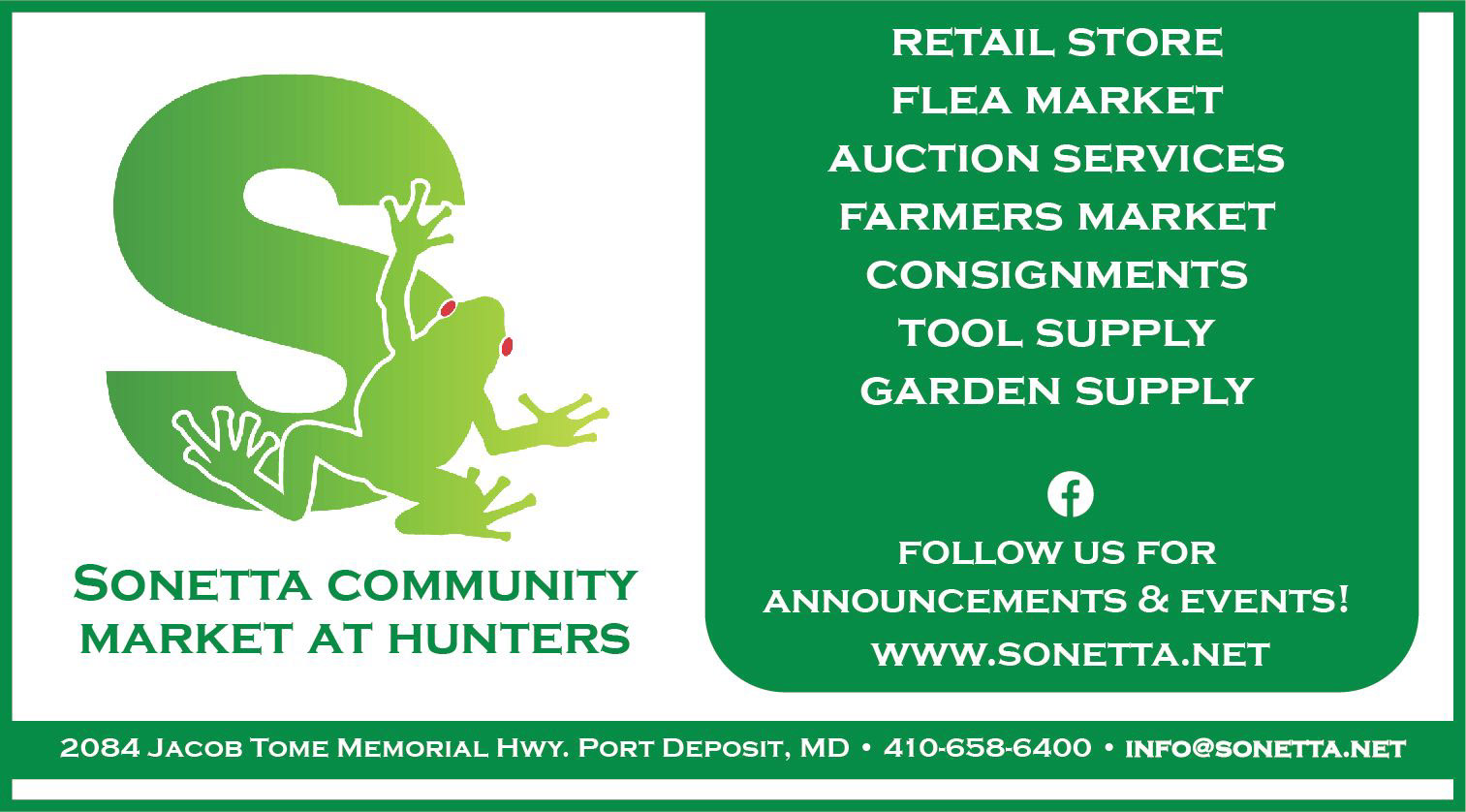 Sonetta Community Market Promotional Card