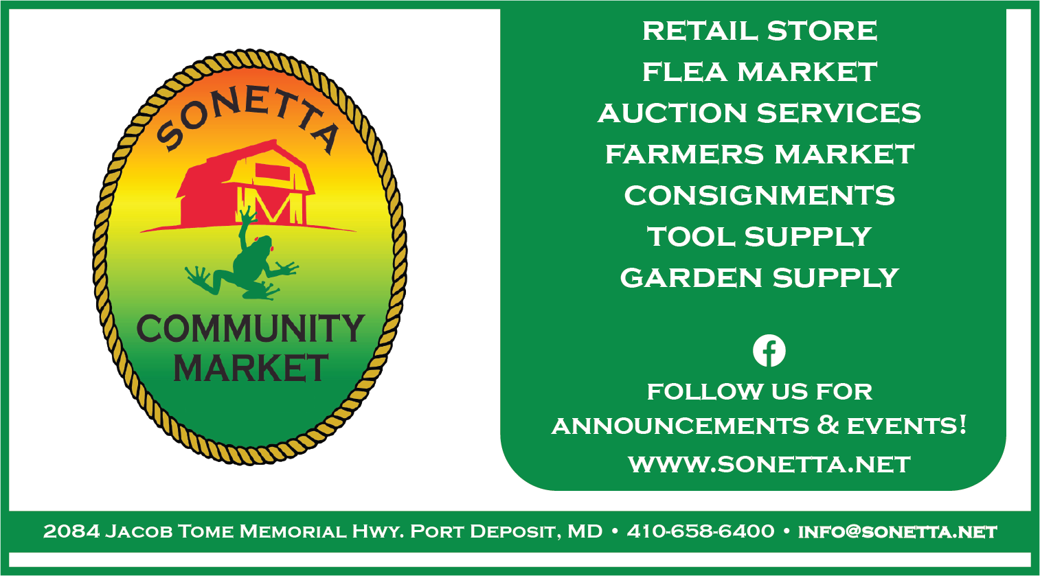 Sonetta Community Market Promotional Card