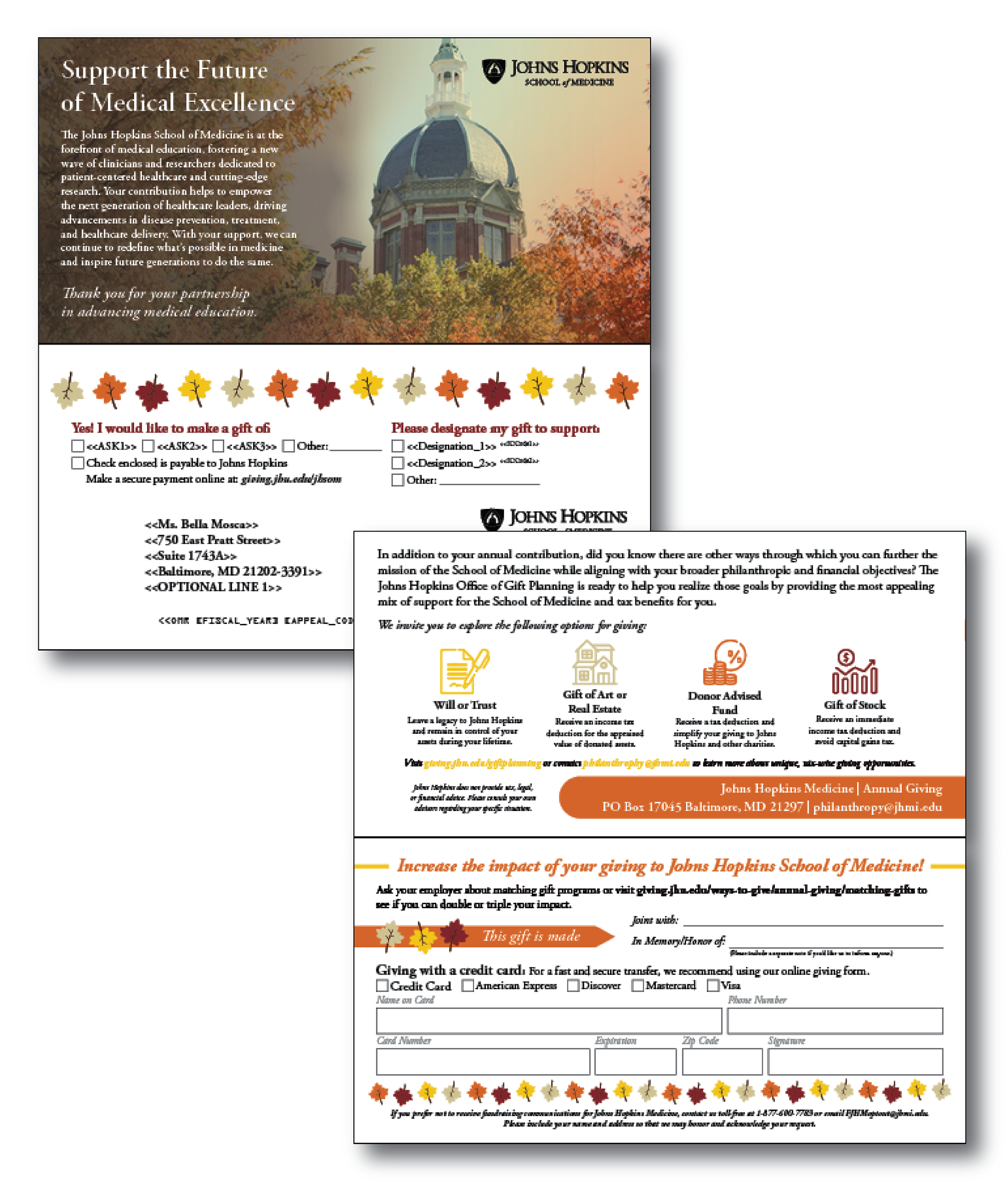 Mailer for Johns Hopkins School of Medicine