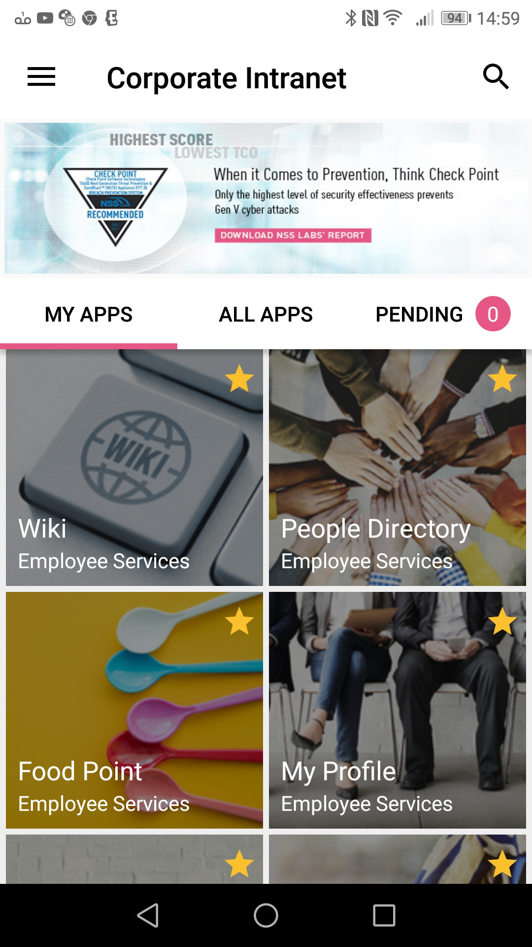 Favorite apps