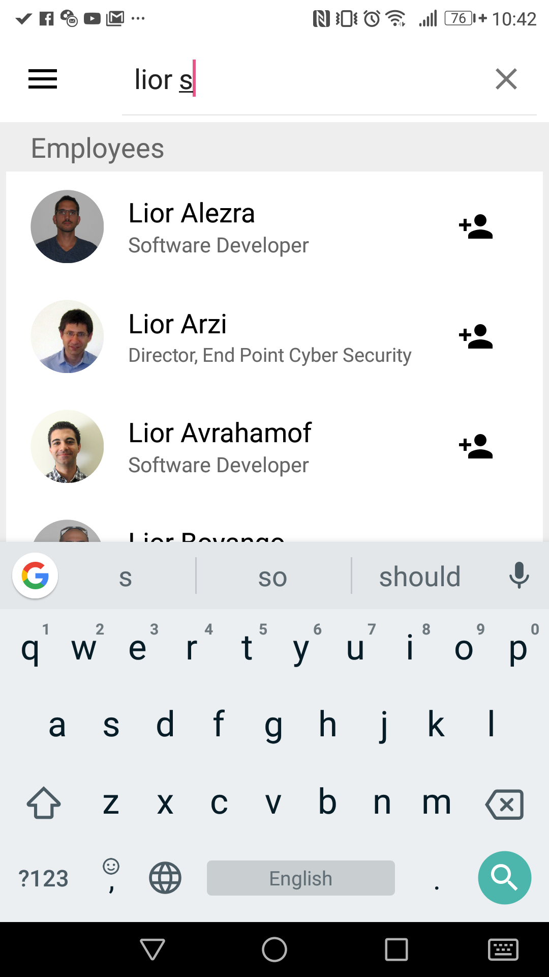 Co-workers search