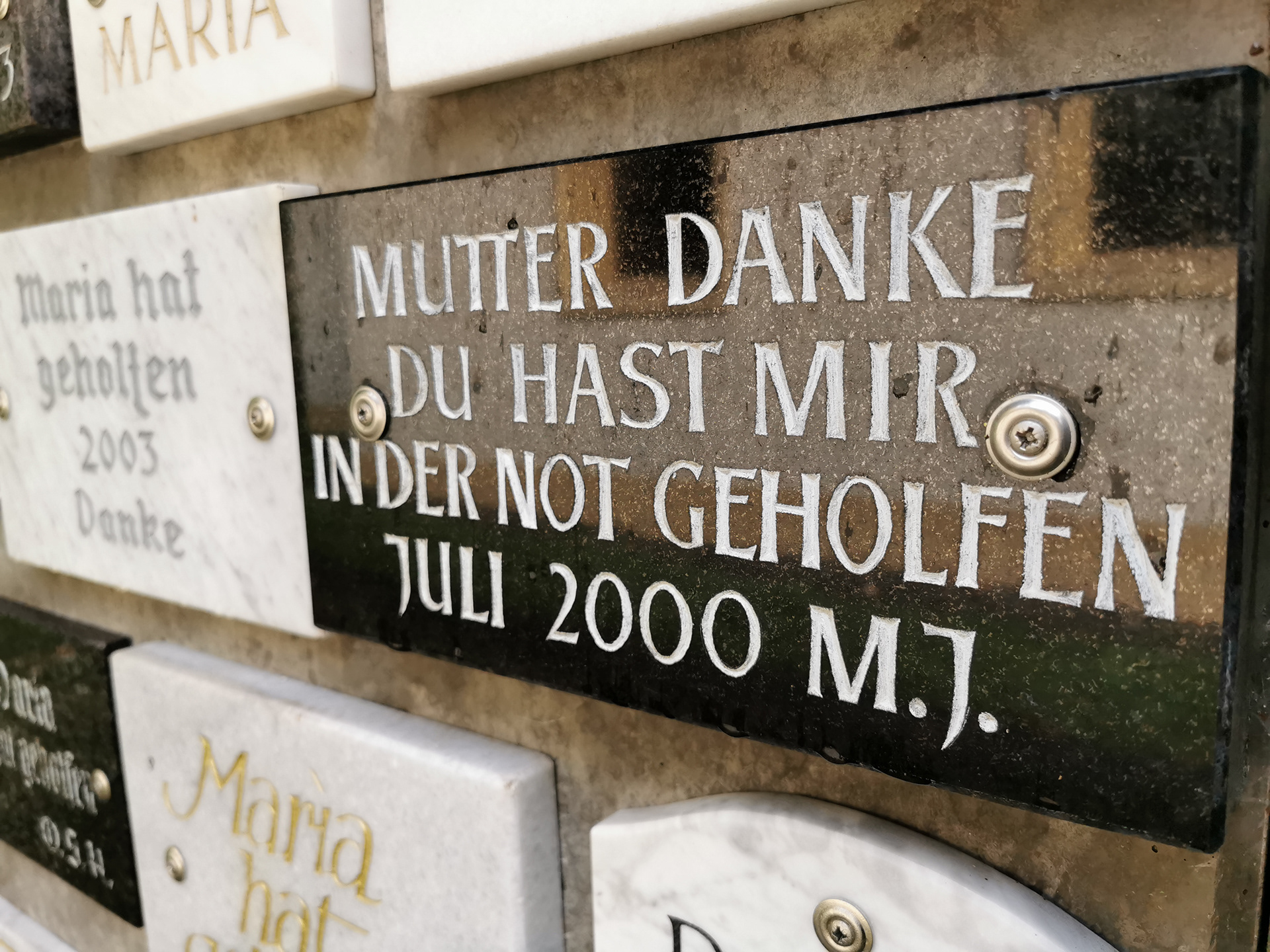 Mutter Danke Du hast mir in der Not geholfen Juli 2000