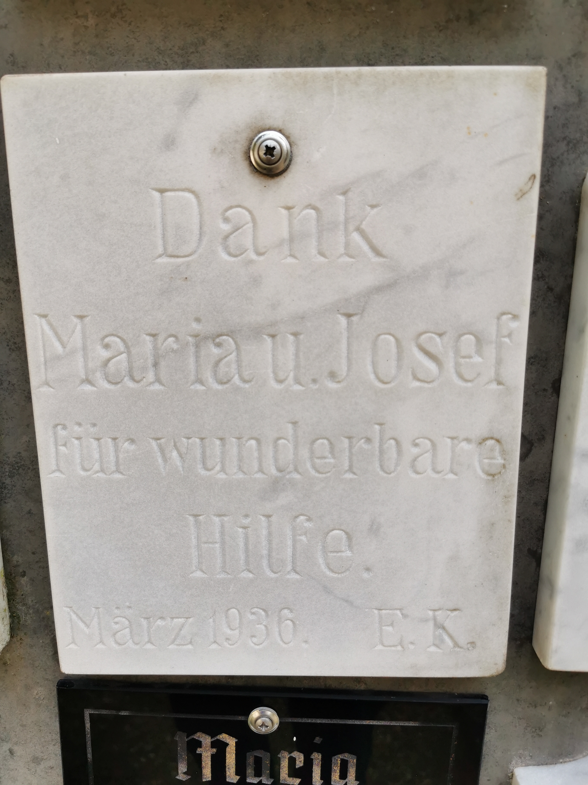 Dank an Maria und Josef für wunderbare Hilfe