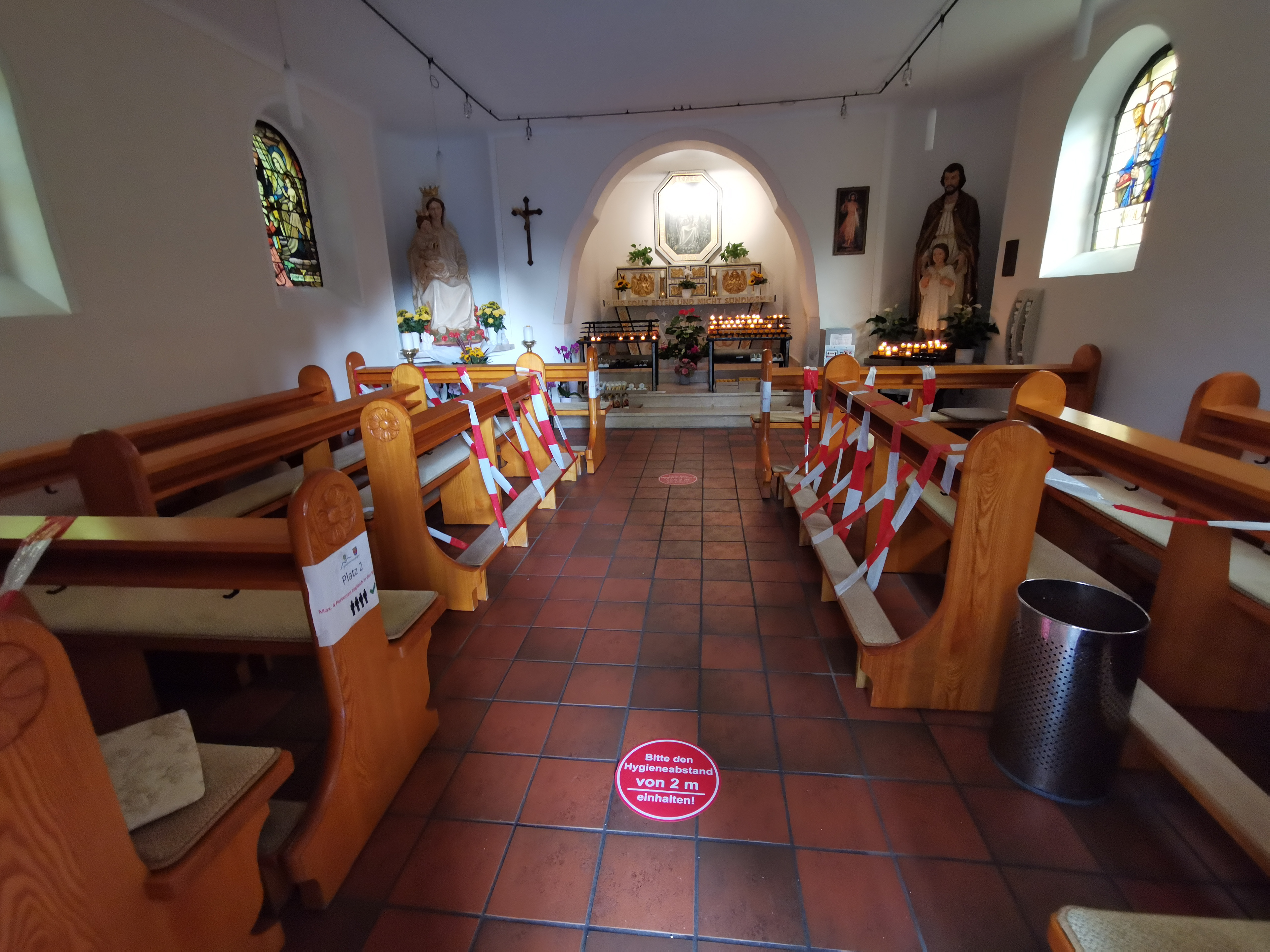 Innenansicht Marienkapelle während Corona