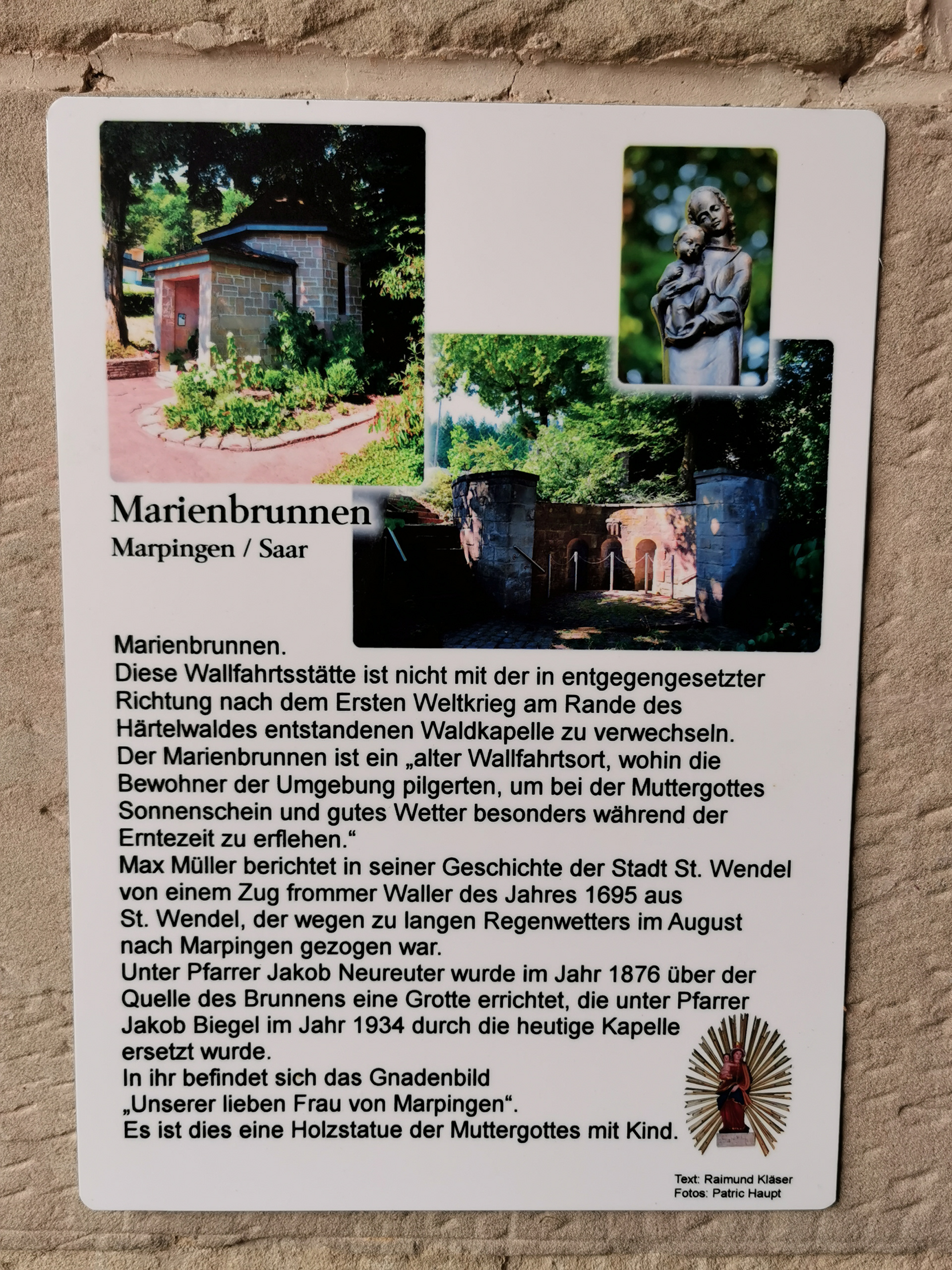 Informationen zur Kapelleam Marienbrunnen