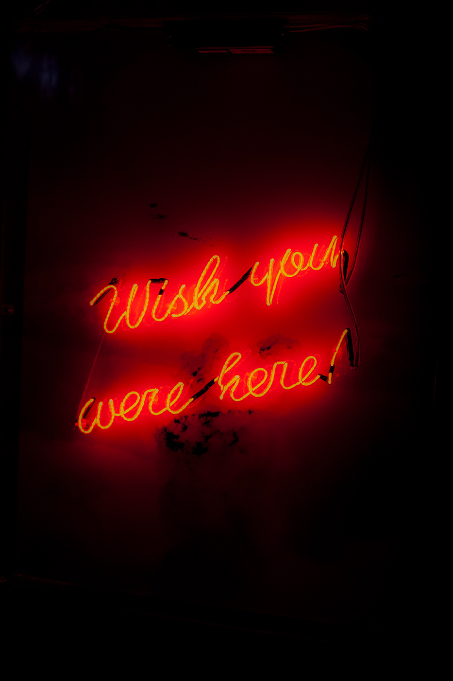 Wish you where here neon sign