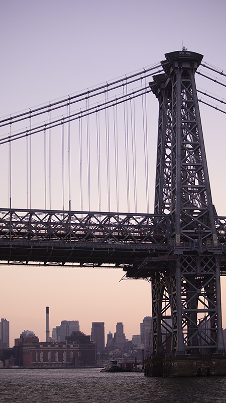 New York Bridge from a Boat