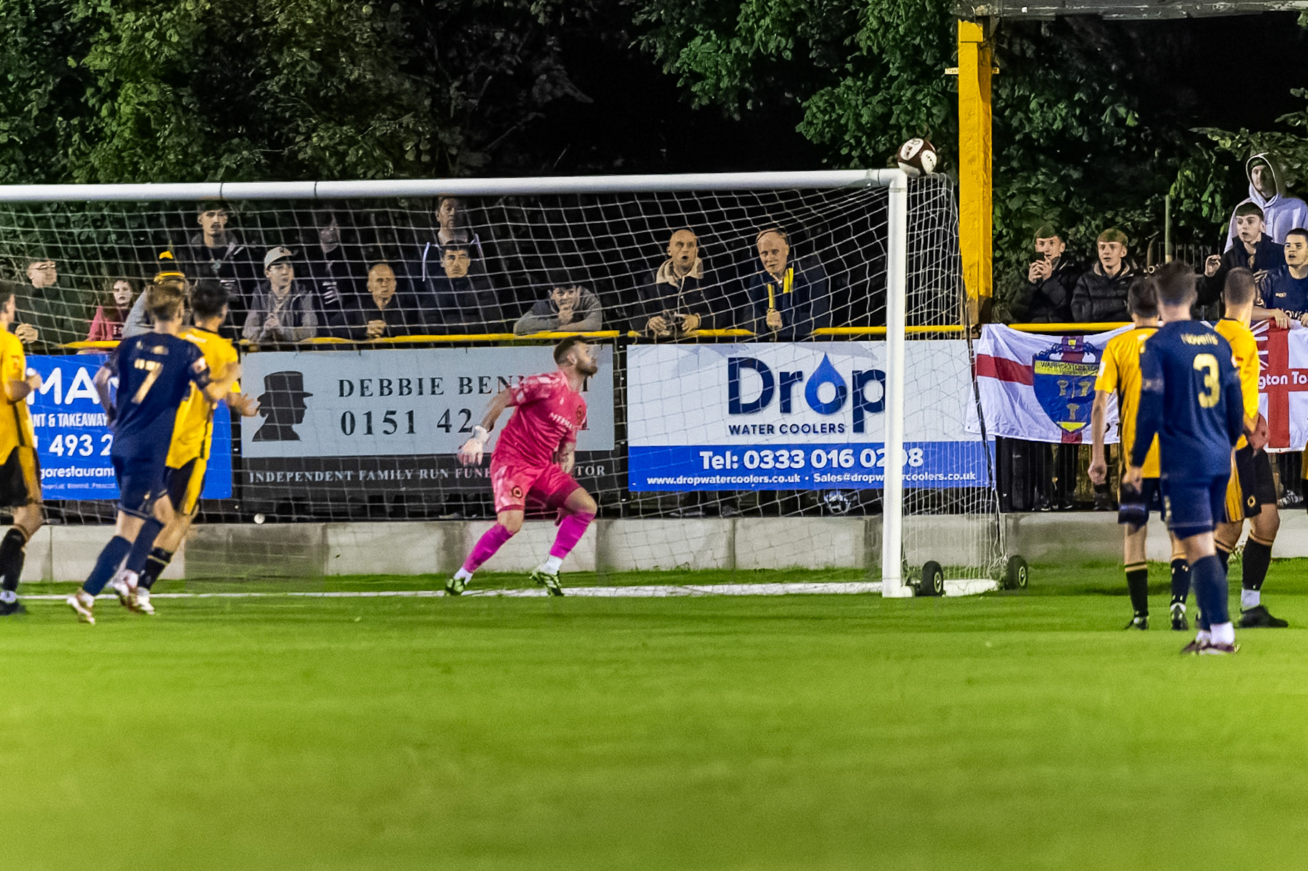 Prescot, ENGLAND -  during the NPL Premier Division match between Prescot Cables and  Warrington Town  at The Auto Safety Centre StadiumCanon Canon EOS R3 12800 1/1250 2.8 (Pic by John Middleton)