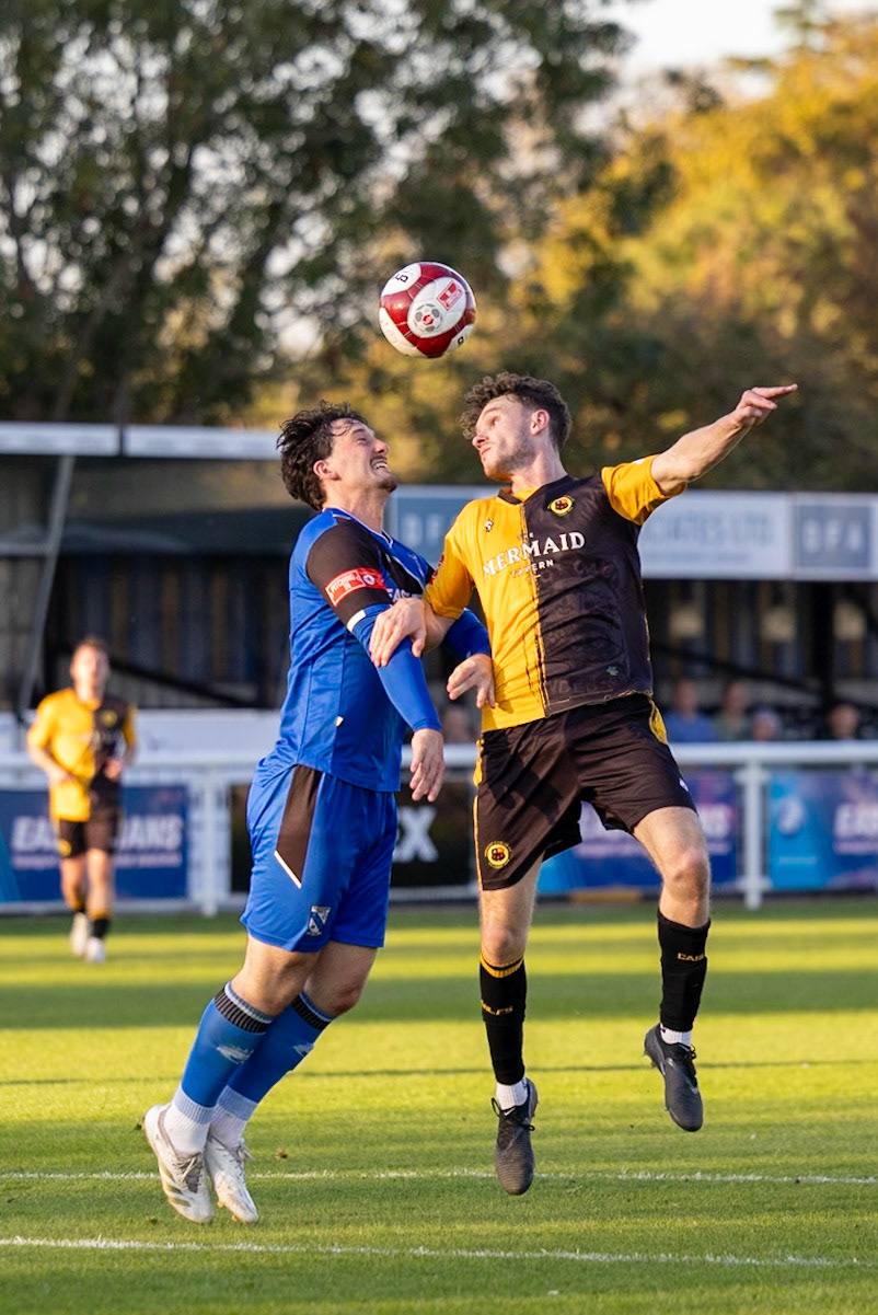 during the NPL Premier Division match between Cleethorpes Town  and  Prescot Cables at Cleethorpes.Canon Canon EOS R5 320 1/2500 2.8 (Pic by John Middleton)