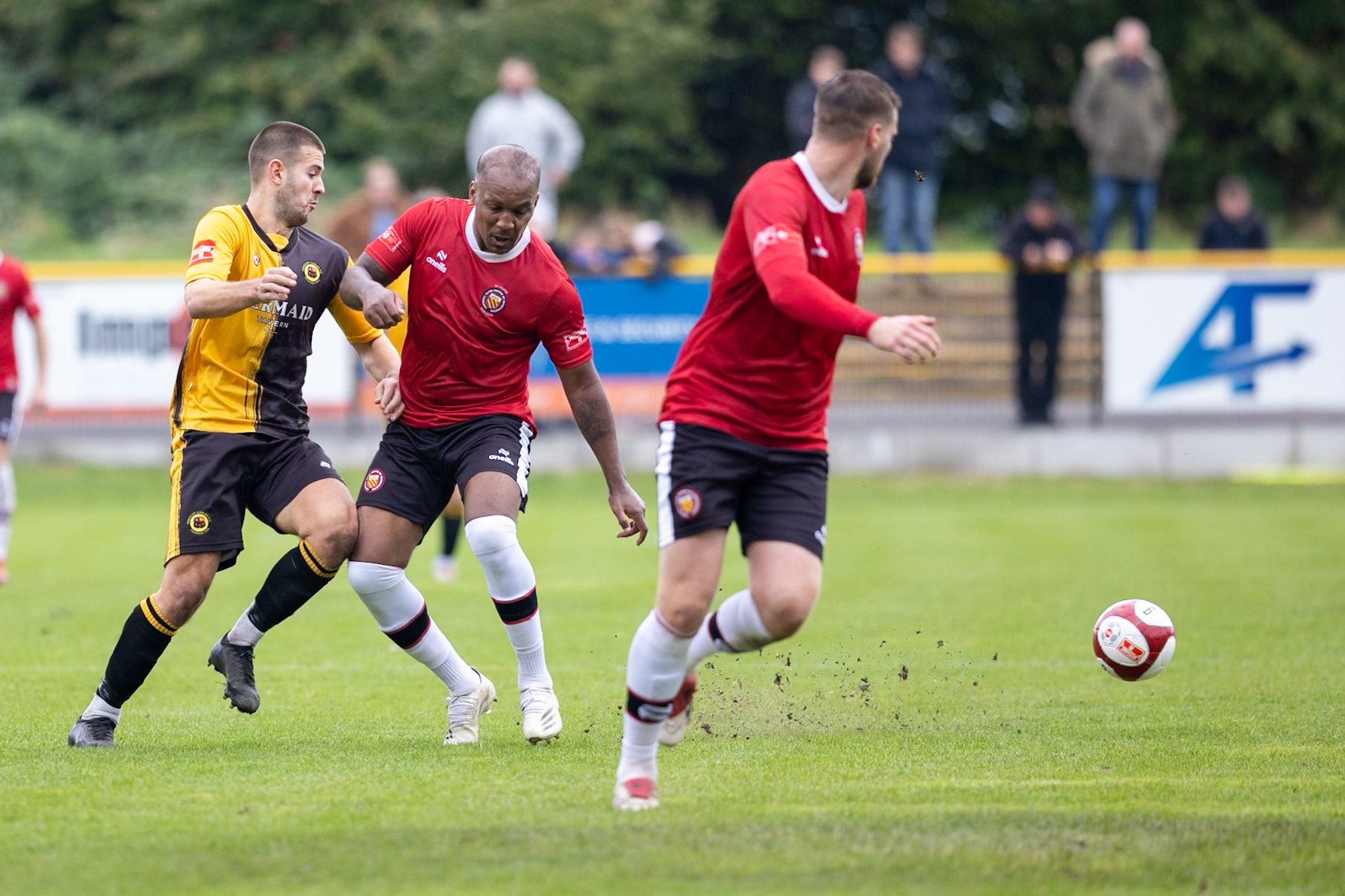 Prescot, ENGLAND -  during the NPL Premier Division match between Prescot Cables and  FC United  at The Auto Safety Centre StadiumCanon Canon EOS R5 1250 1/2500 2.8 (Pic by John Middleton)