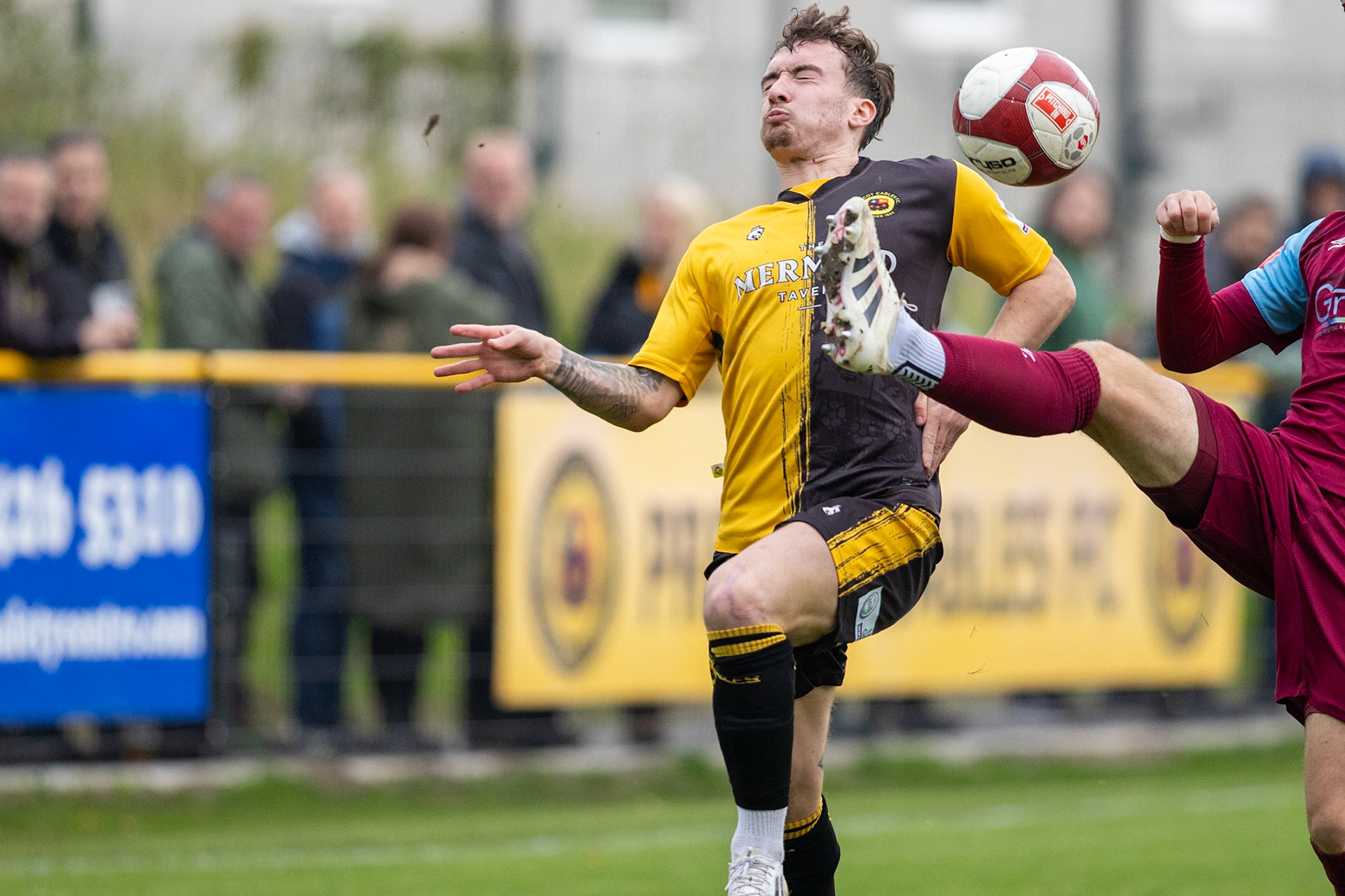 Prescot, ENGLAND -  during the NPL Premier Division match between Prescot Cables and  Stocksbridge Park Steels  at The Auto Safety Centre StadiumCanon Canon EOS R5 2000 1/3200 2.8 (Pic by John Middleton)