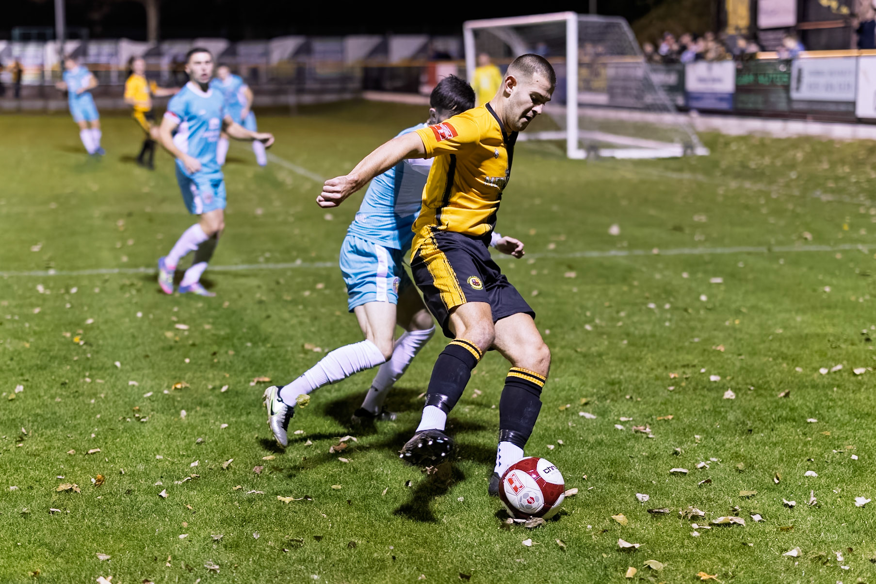 Prescot, ENGLAND -  during the NPL Premier Division match between Prescot Cables and  Lancaster City  at The Auto Safety Centre StadiumCanon Canon EOS R6m2 5000 1/1250 1.4 (Pic by John Middleton)
