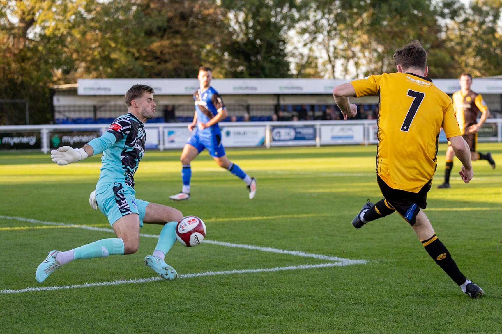 during the NPL Premier Division match between Cleethorpes Town  and  Prescot Cables at Cleethorpes.Canon Canon EOS R5 320 1/2500 2.8 (Pic by John Middleton)