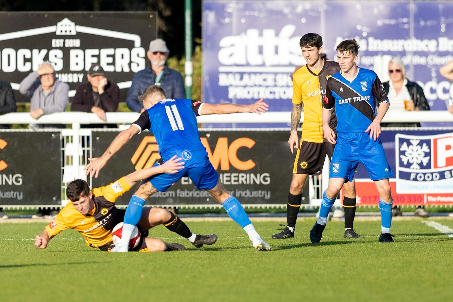during the NPL Premier Division match between Cleethorpes Town  and  Prescot Cables at Cleethorpes.Canon Canon EOS R5 320 1/2500 2.8 (Pic by John Middleton)