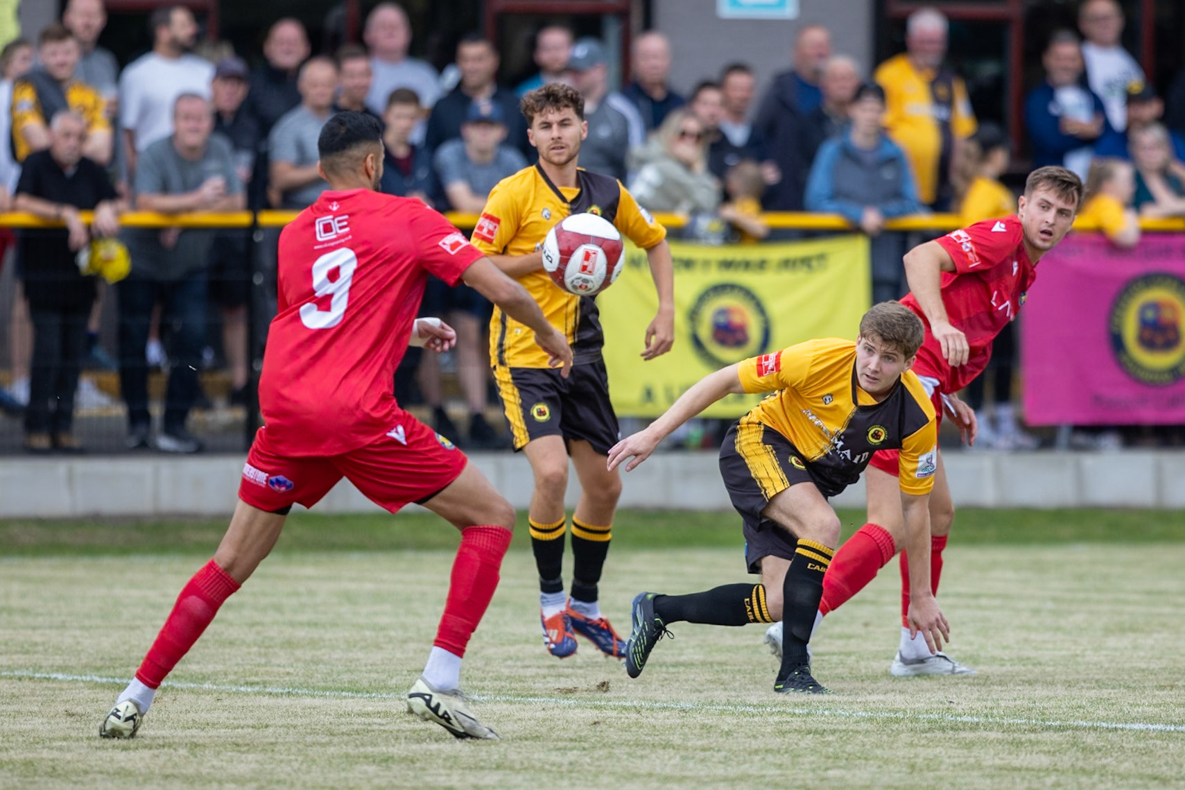 Prescot, ENGLAND - during the NPL Premier Division match between Prescot Cables and Stockton Town at Prescot.Canon Canon EOS R5 800 1/5000 2.8 (Pic by John Middleton)