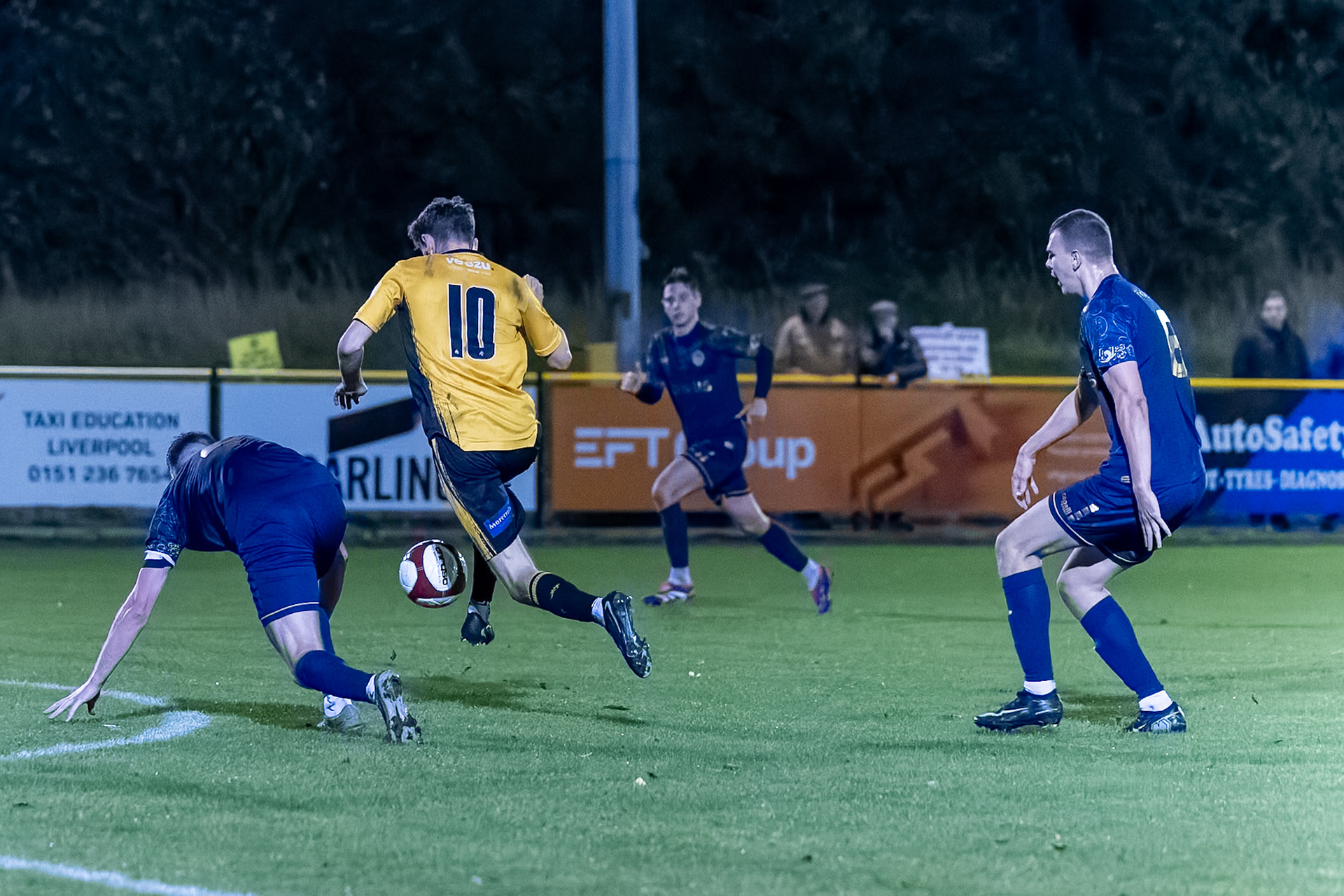 Prescot, ENGLAND -  during the NPL Premier Division match between Prescot Cables and  Warrington Town  at The Auto Safety Centre StadiumCanon Canon EOS R3 12800 1/1000 2.8 (Pic by John Middleton)