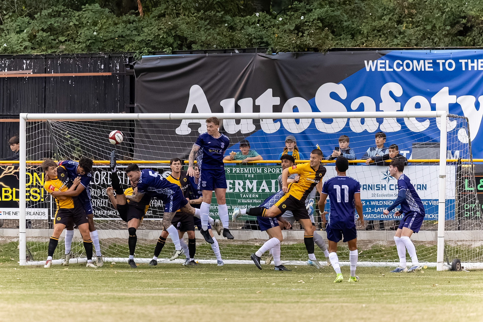 Prescot, ENGLAND -  during the NPL Premier Division match between Prescot Cables and  Leek Town  at The Auto Safety Centre StadiumCanon Canon EOS R3 6400 1/2000 2.8 (Pic by John Middleton)
