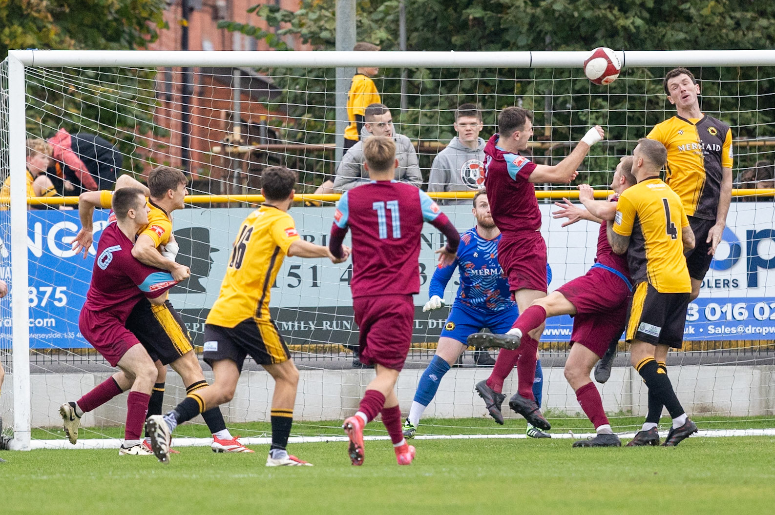 Prescot, ENGLAND -  during the NPL Premier Division match between Prescot Cables and  Stocksbridge Park Steels  at The Auto Safety Centre StadiumCanon Canon EOS R5 2000 1/3200 2.8 (Pic by John Middleton)