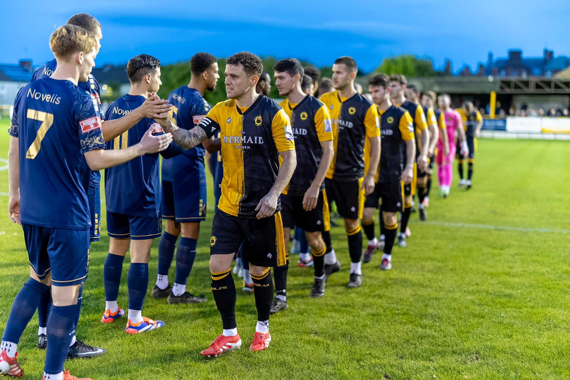 Prescot, ENGLAND -  during the NPL Premier Division match between Prescot Cables and  Warrington Town  at The Auto Safety Centre StadiumCanon Canon EOS R6m2 6400 1/640 1.2 (Pic by John Middleton)