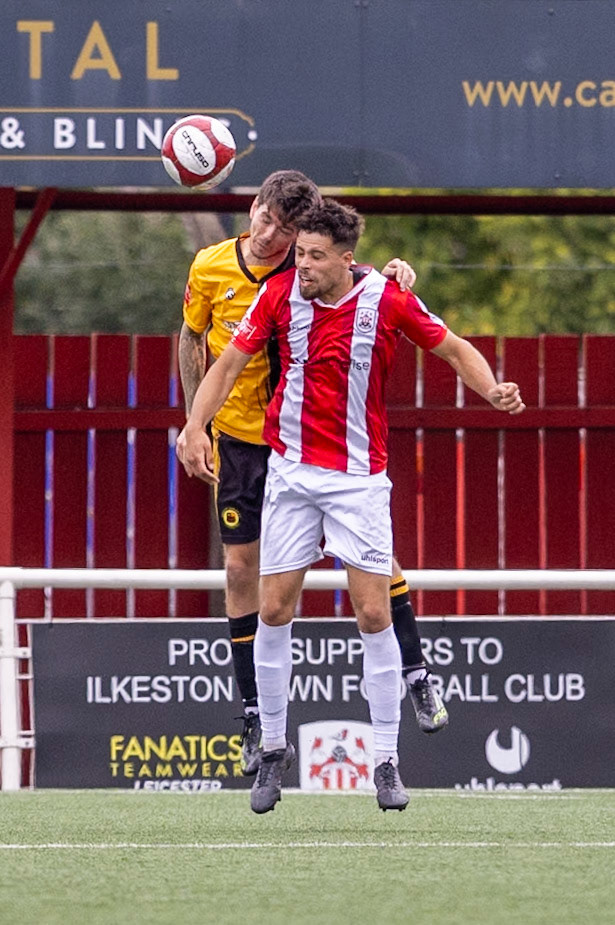 Ilkeston, ENGLAND - during the NPL Premier Division match between Ilkeston Town and Prescot Cables at Ilkeston.Canon Canon EOS R6m2 1000 1/5000 2.8 (Pic by John Middleton)